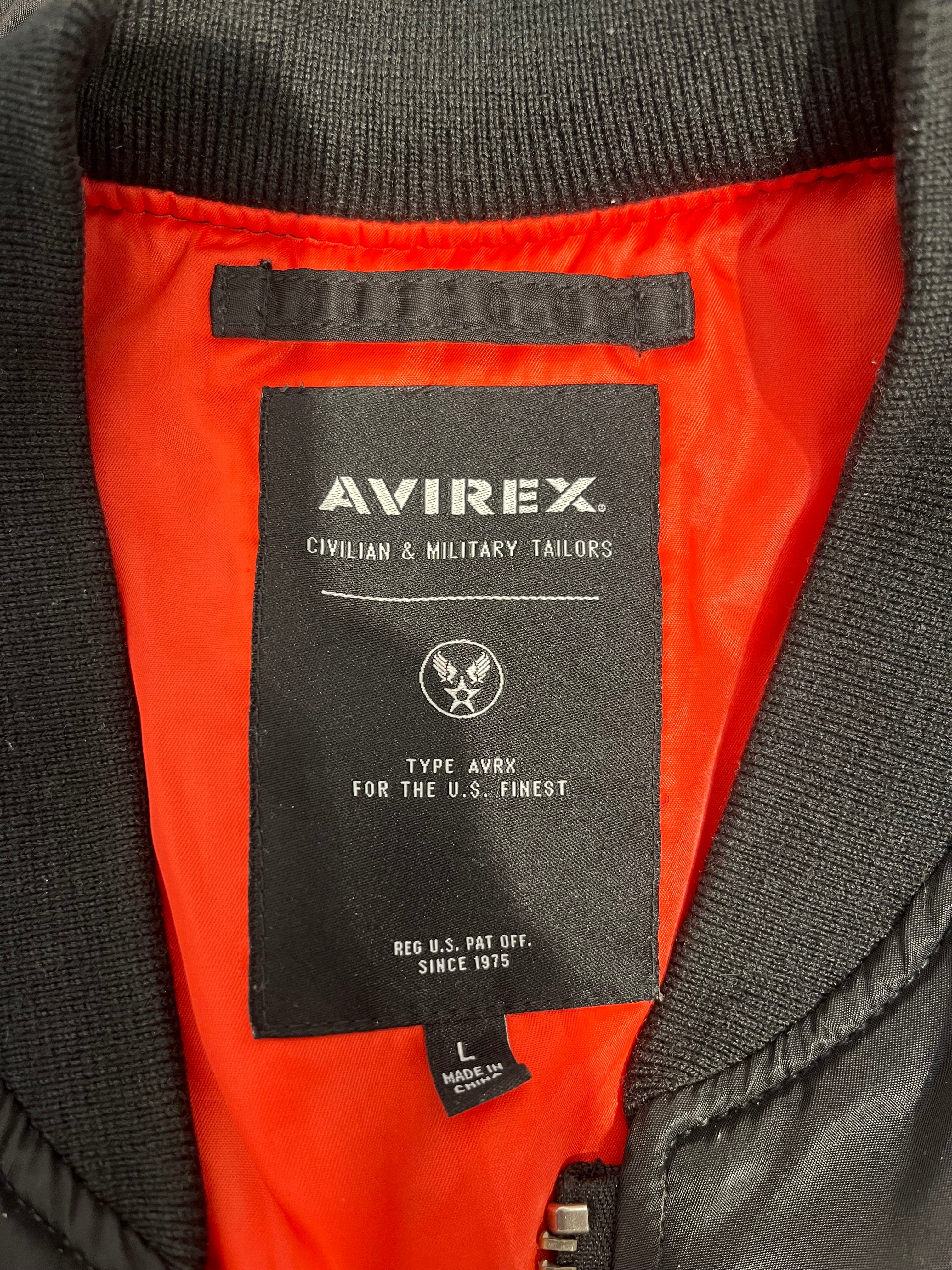 AVIREX/Jacket/L/Nylon/BLK/Graphic/BOMBER USA PATCH view 3