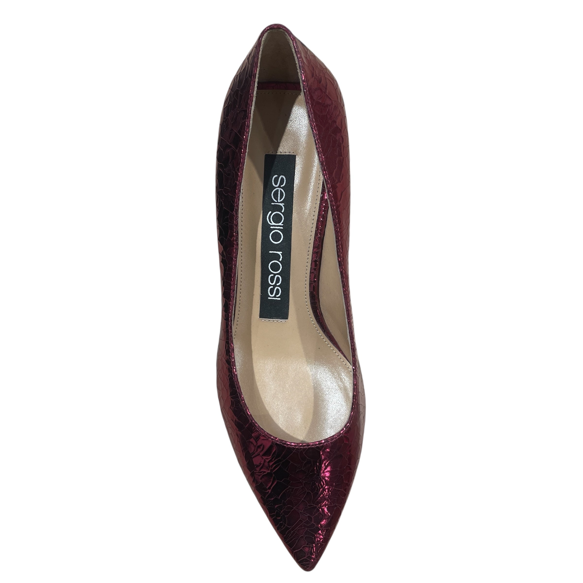 sergio rossi/Heels/EU 35/RED/Textured Kitten Heel Pumps view 4