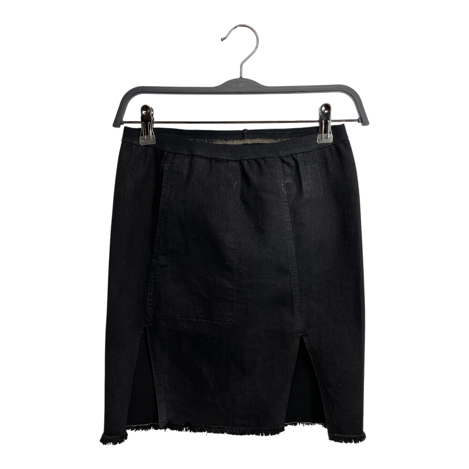 RICK OWENS DRKSHDW/Skirt/S/Cotton/BLK/WAXED SLIT SKIRT DS01C6343 view 1