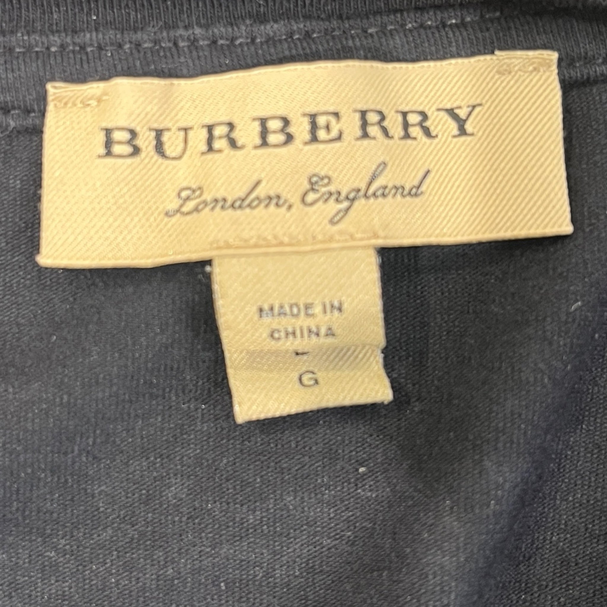 BURBERRY LONDON/LS T-Shirt/L/XL/Linen/BLK/black shirt plaid design on sl view 3