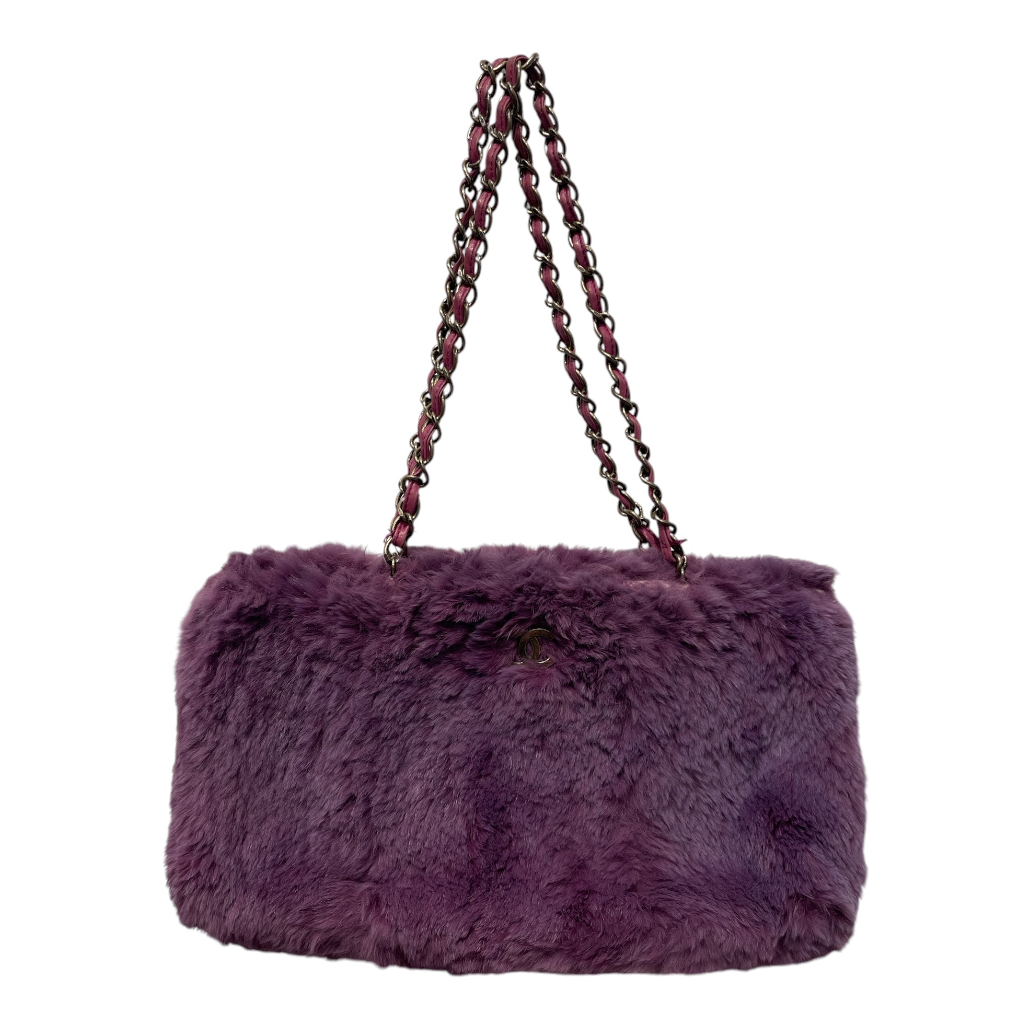 CHANEL/Cross Body Bag/Fur/PPL/PURPLE RABBIT FUR view 1