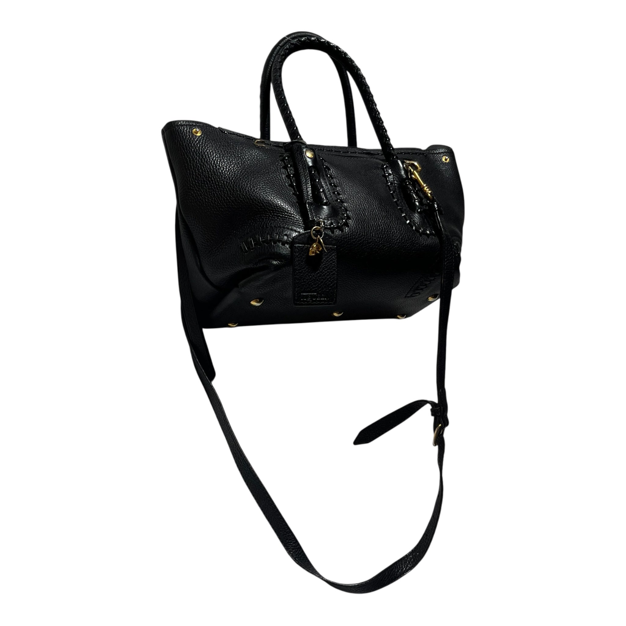 Alexander McQueen/Cross Body Bag/Leather/BLK/WHIPSTICHED FOLK TOTE view 5