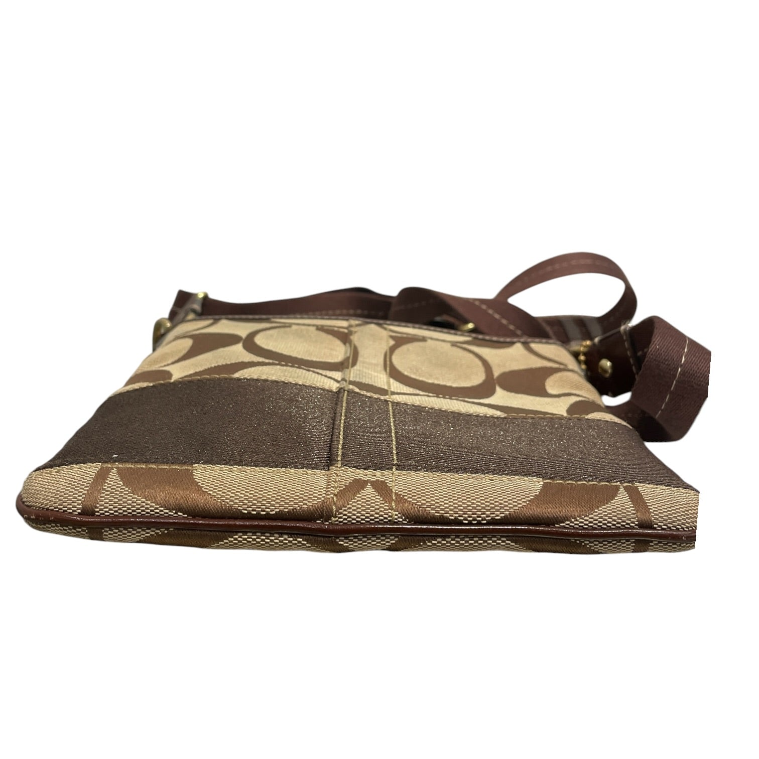 COACH/Cross Body Bag/Leather/BLK/BROWN C PRINT INTERIOR view 4