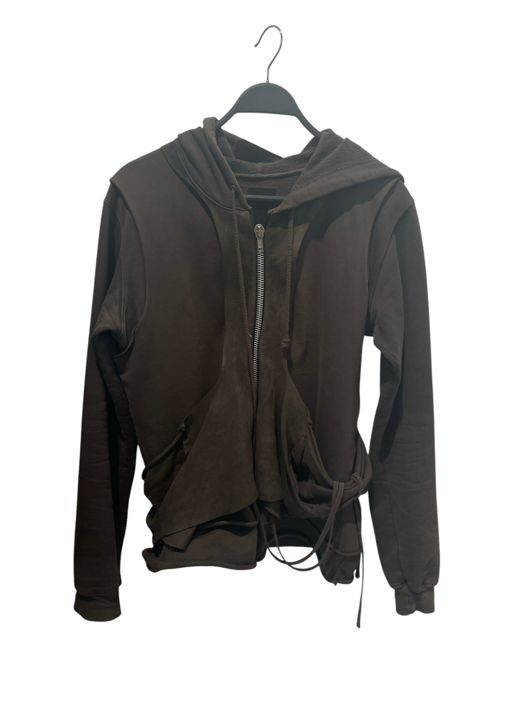 Rick Owens/Zip Up Hoodie/XS/Cotton/BRW/SLAB ZIP UP view 1
