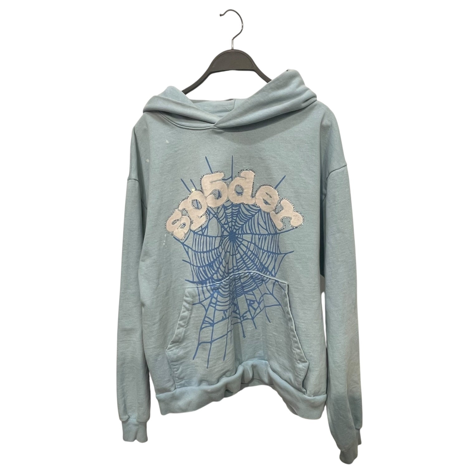 Sp5der/Hoodie/M/Graphic/Cotton/BLU/Bedazzled Logo view 1