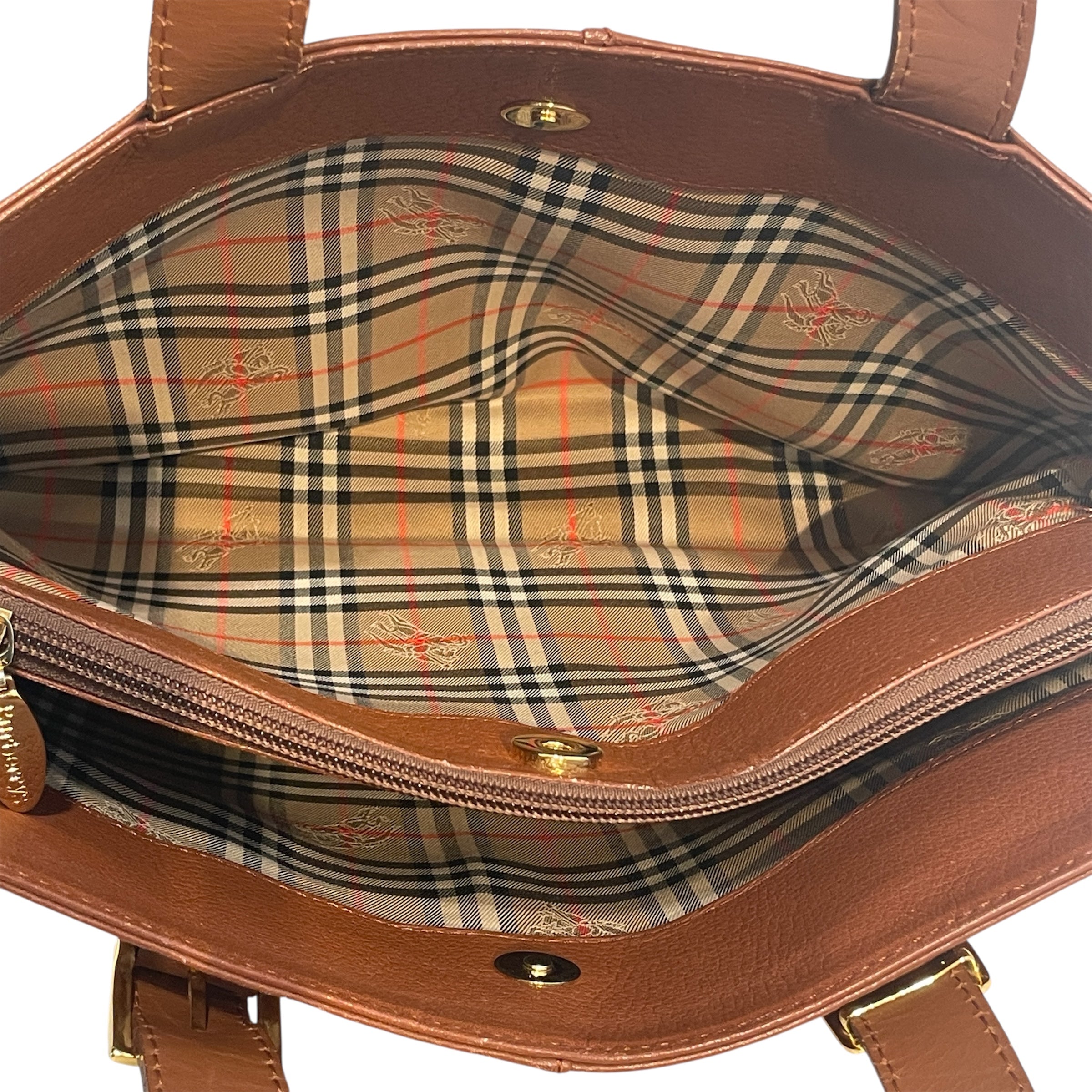 BURBERRYS/Hand Bag/Leather/CML/Gold Clasp Logo view 4