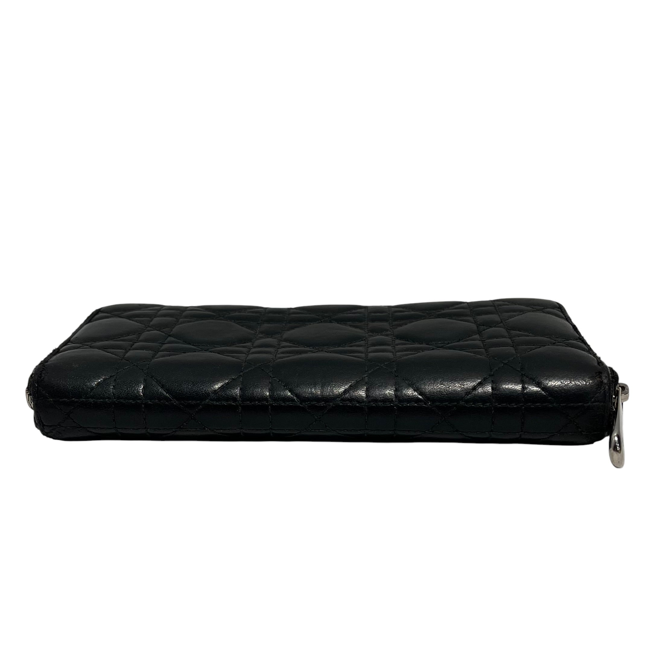 Christian Dior/Long Wallet/Leather/BLK/LADY DIOR VOYAGEUR 02-LU-0039 view 3