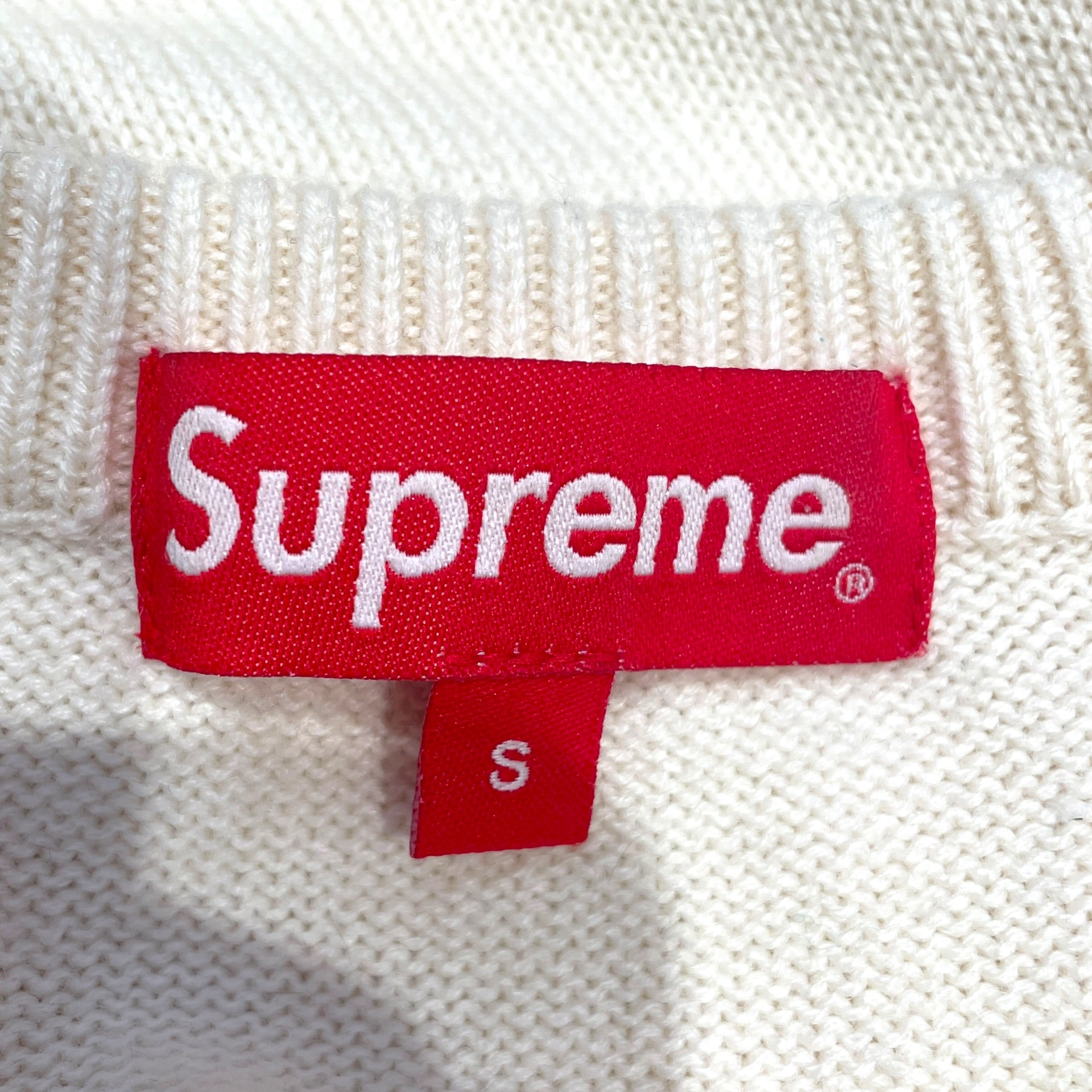 Supreme/Sweater/S/All Over Print/Acrylic/CRM/SUPREME FACES SWEATER IN CREAM view 3