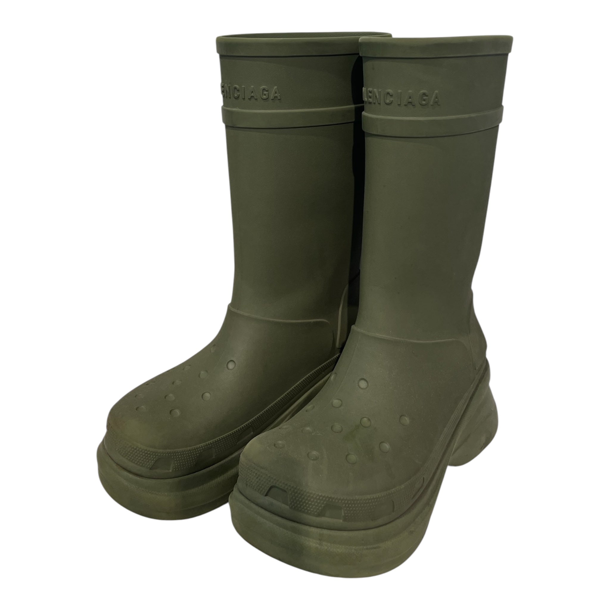 BALENCIAGA/crocs/Rain Boots/EU 46/KHK/croc rain boots view 1