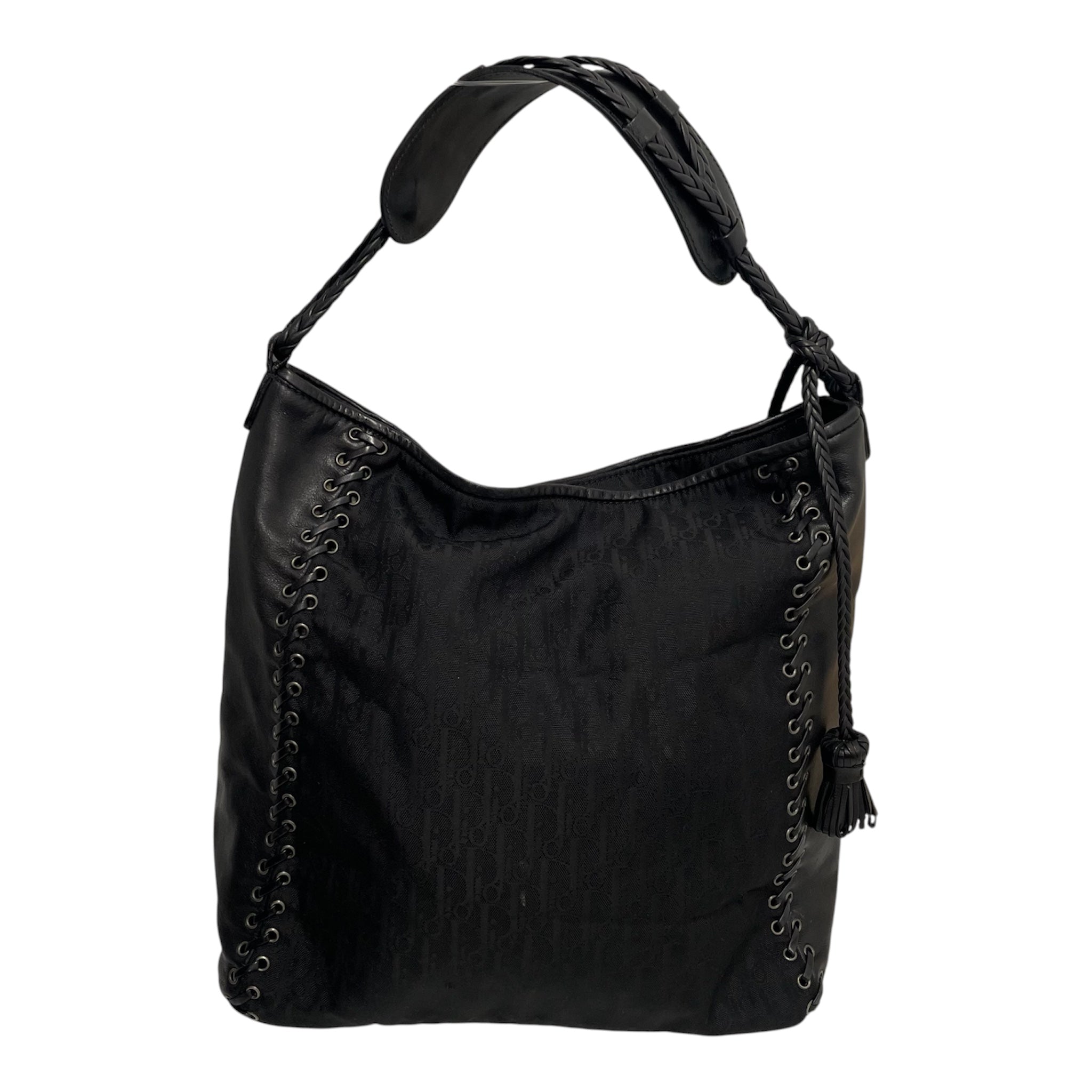 Christian Dior/Hand Bag/Cotton/BLK/HOBO BAG view 1