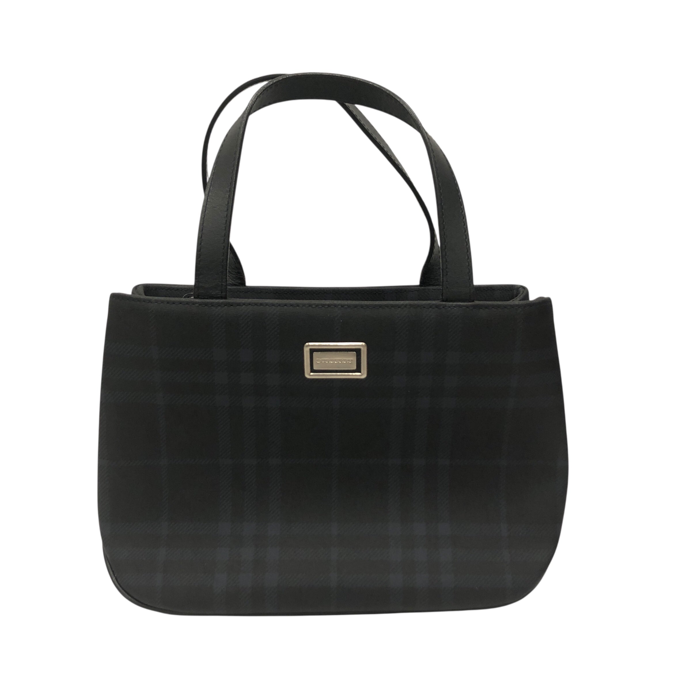 BURBERRY/Hand Bag/Plaid/Leather/NVY/ view 1
