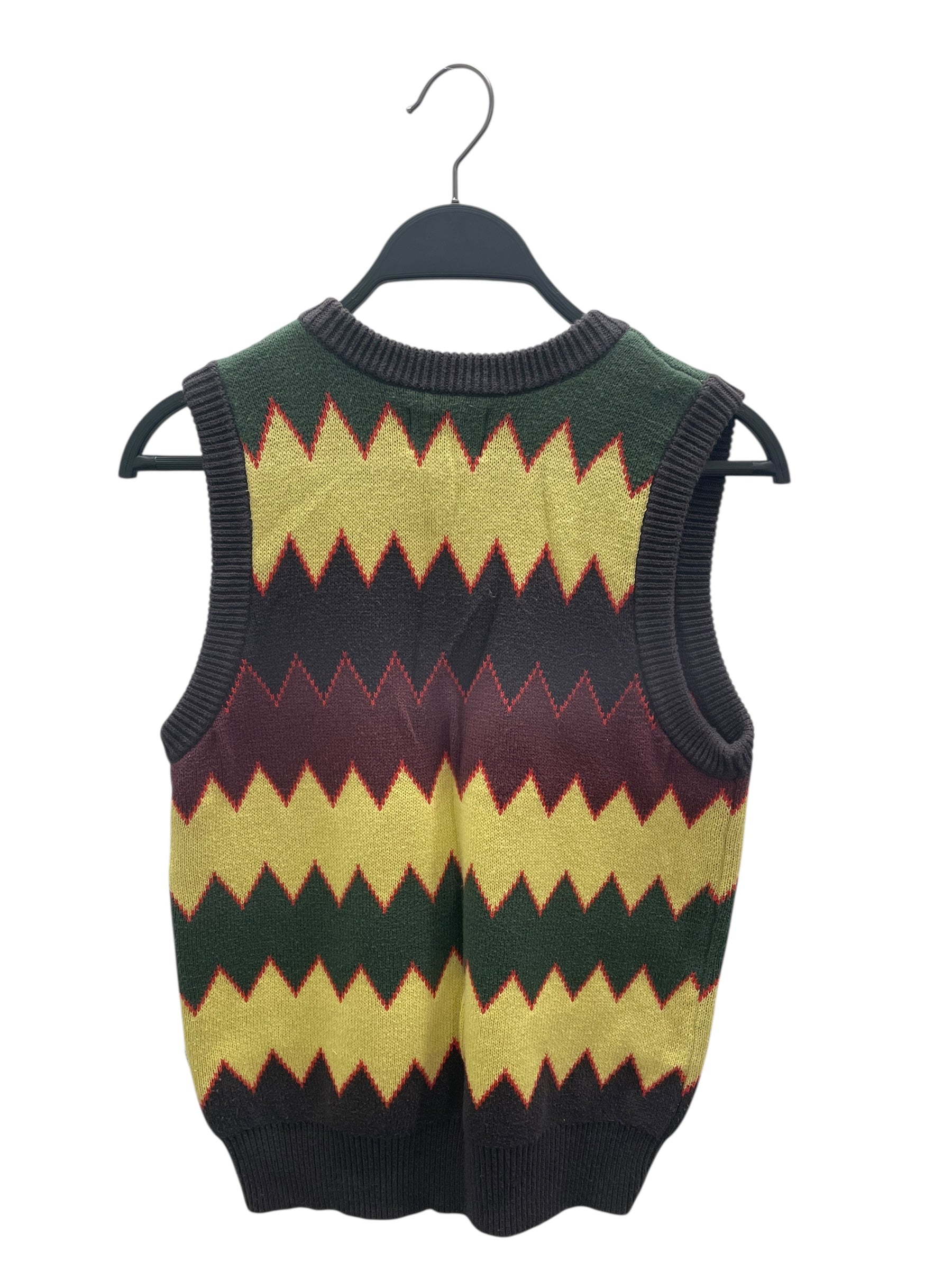 STUSSY/Knitted Vest/XS/All Over Print/Cotton/MLT/ZIG ZAG KNIT VEST view 2