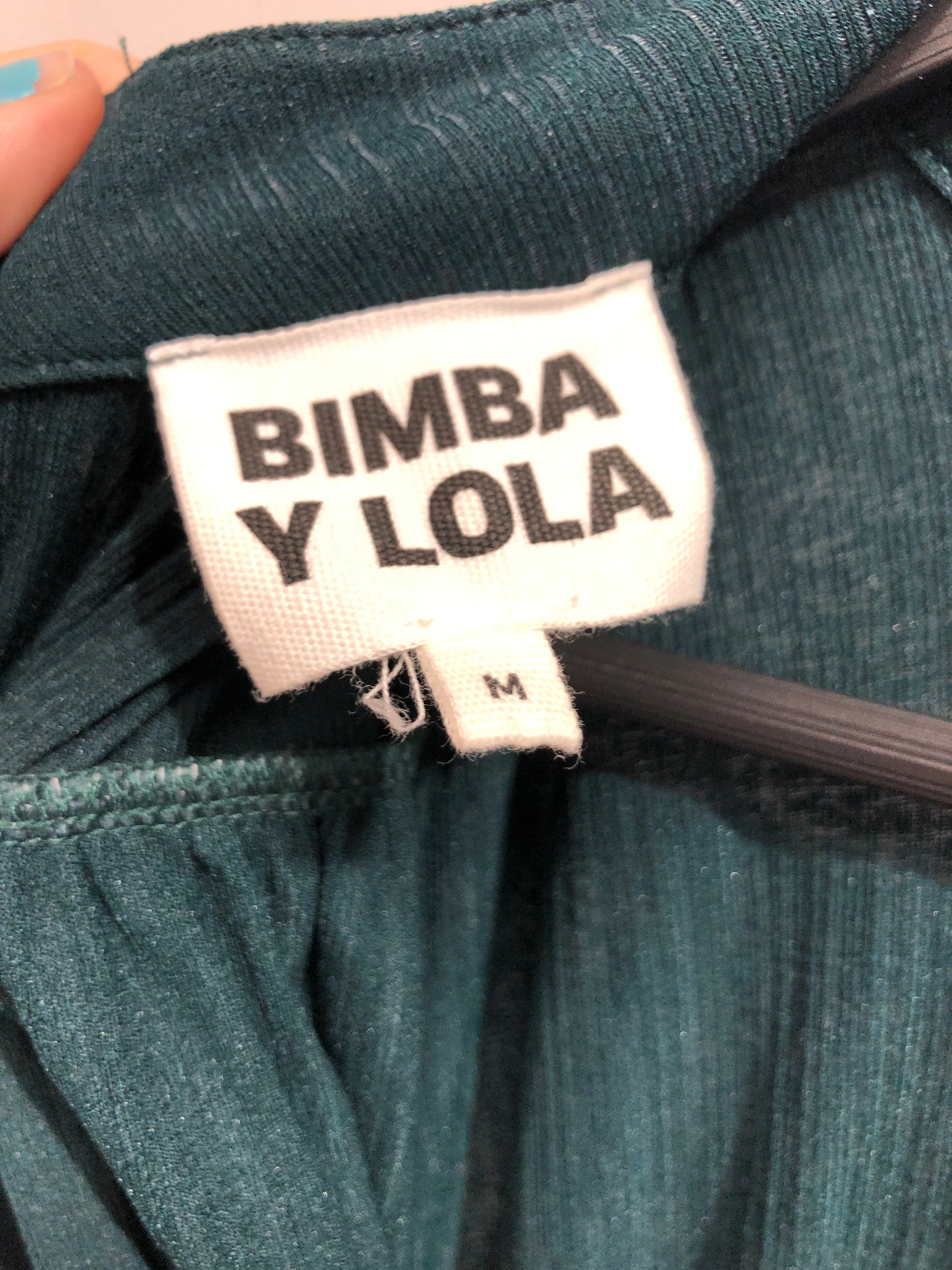 BIMBA Y LOLA/LS Dress/M/Cotton/GRN/PINE GREEN 2 TONE view 3