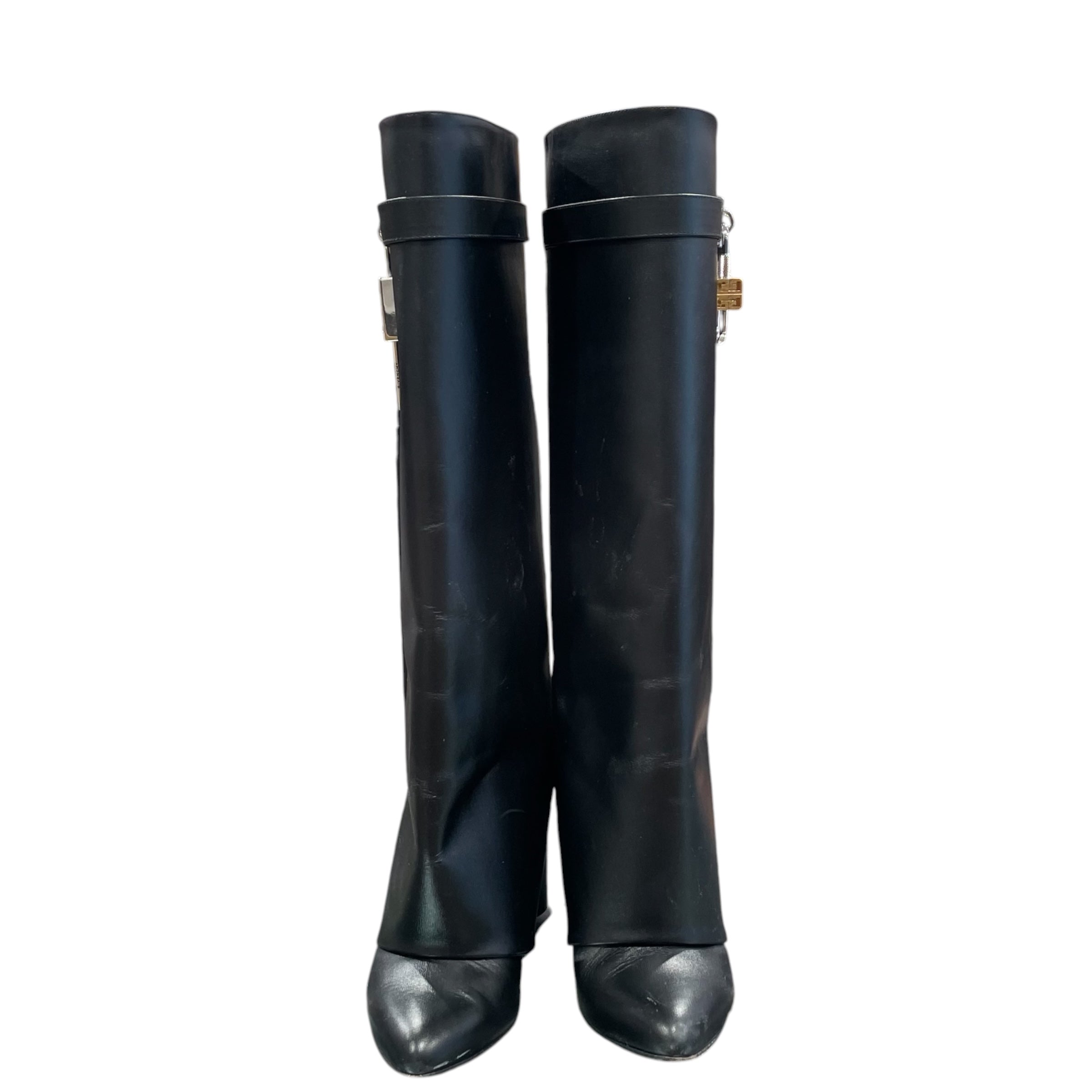 GIVENCHY/Boots/EU 37/Leather/BLK/shark boot g&s lock view 3