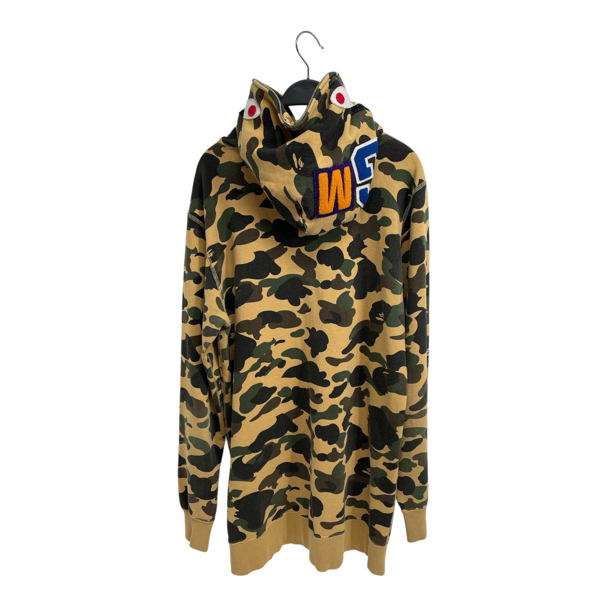 A BATHING APE/Zip Up Hoodie/L/Camouflage/Cotton/YEL/1ST CAMO SHARK HOODIE EXTENDED view 2