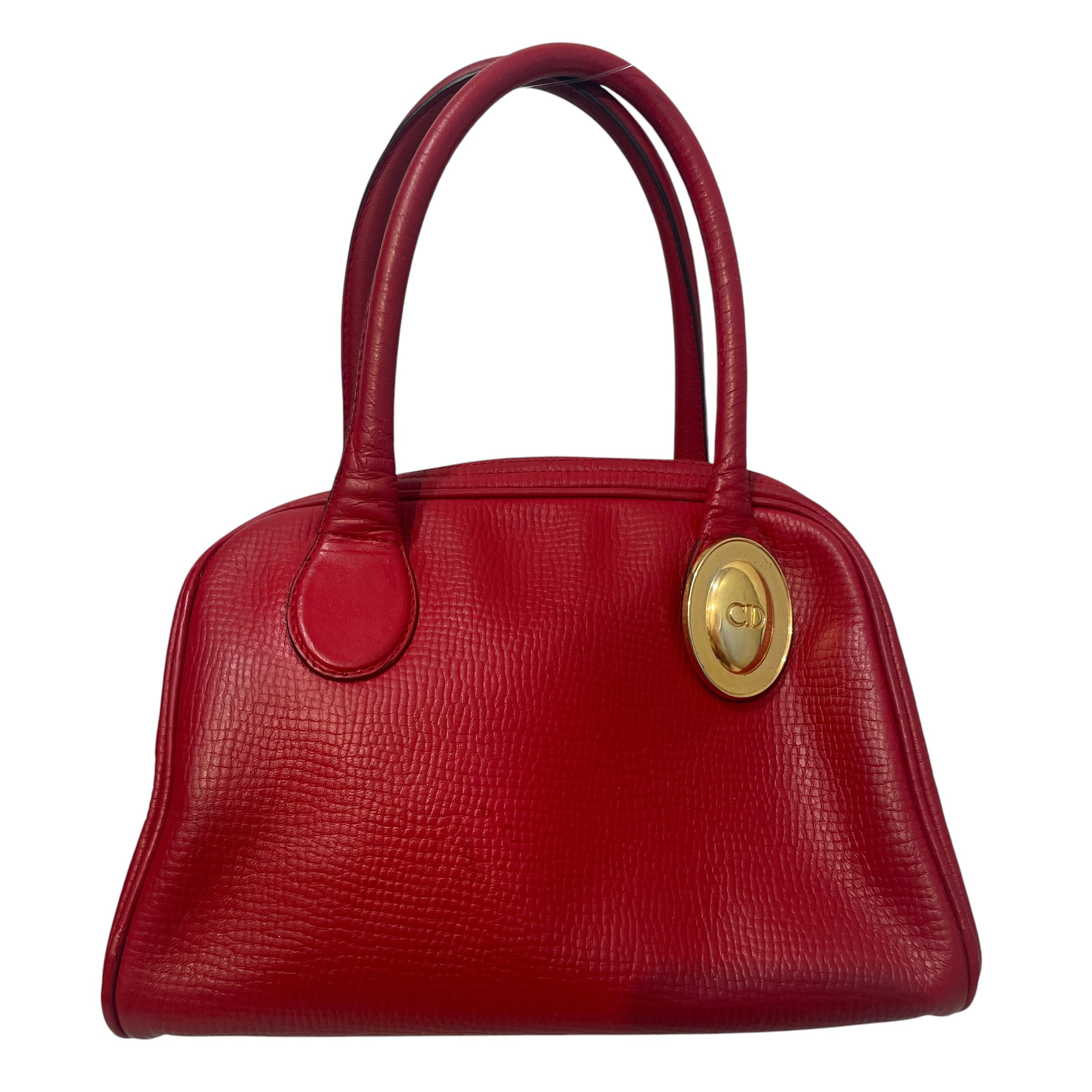Christian Dior/Hand Bag/Leather/RED/CD Logo Two-Way Handbag view 1