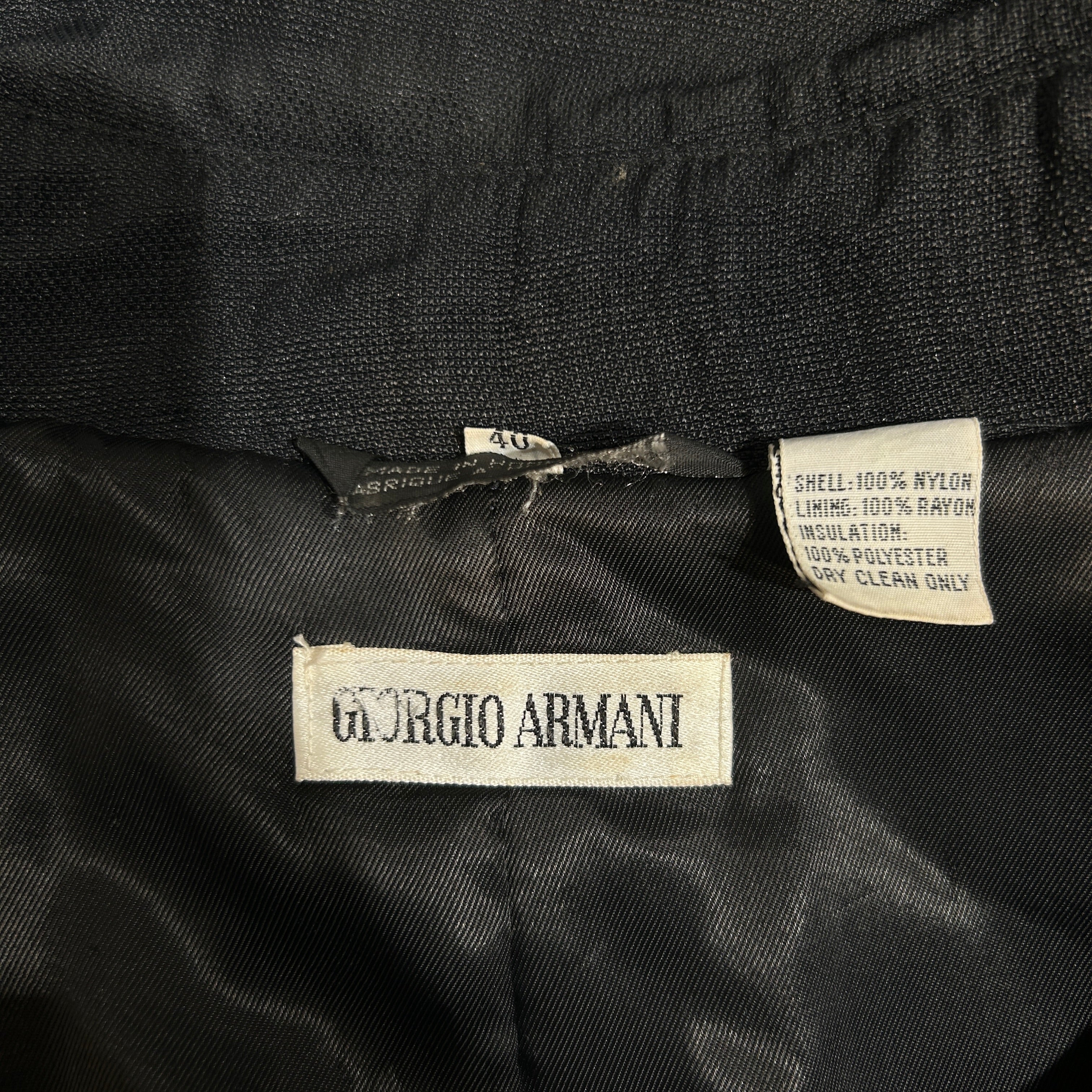 GIORGIO ARMANI/Trench Coat/40/Polyester/BLK/ view 3