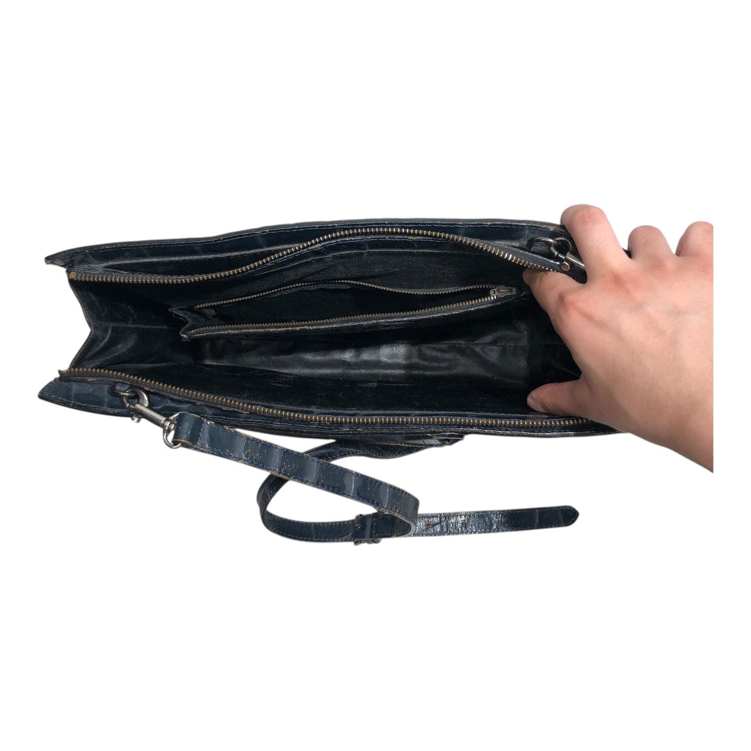 Jean Paul Gaultier/Hand Bag/Leather/NVY/Croc-Embossed view 4
