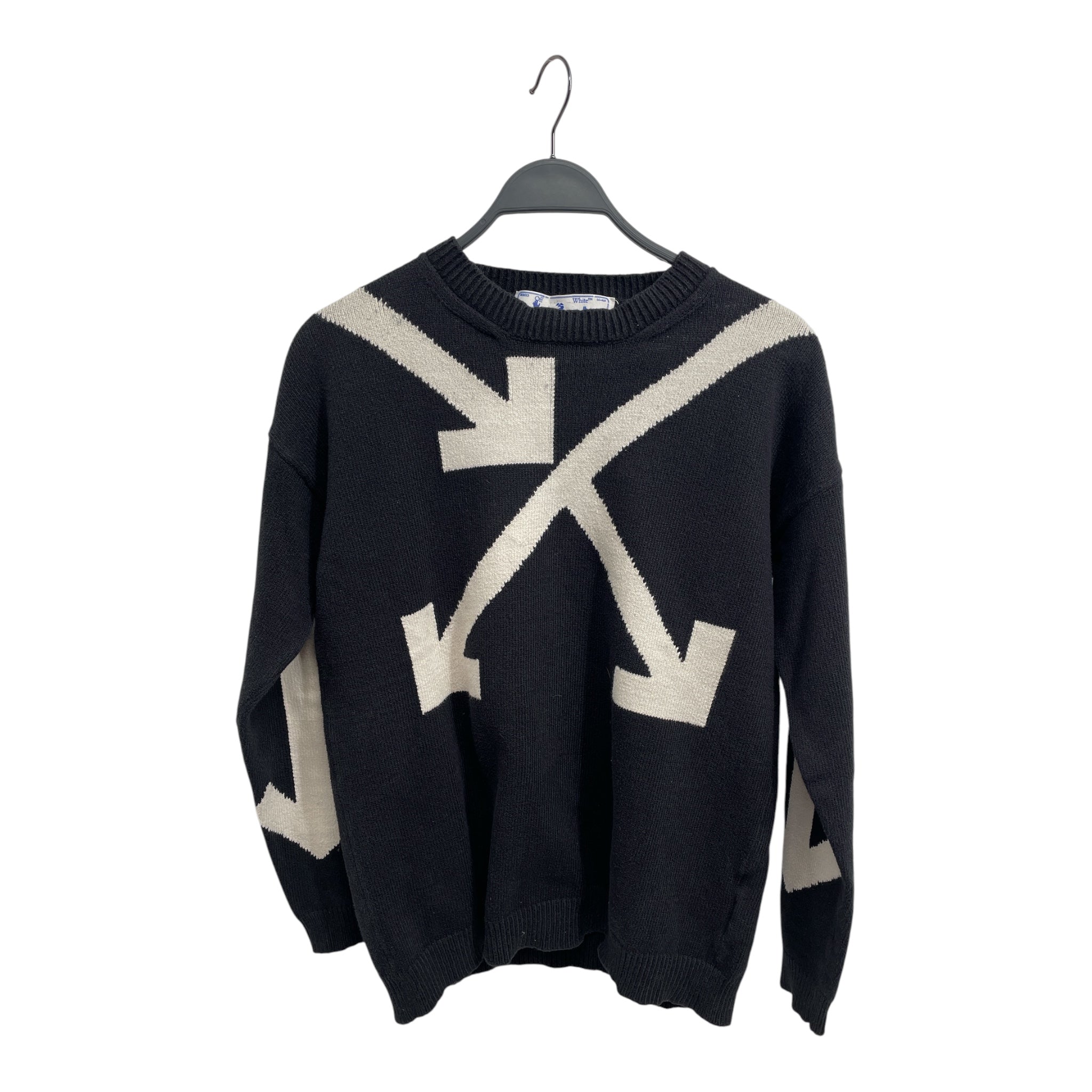 OFF-WHITE/Sweater/M/Cotton/BLK/twisted arrow knit view 1