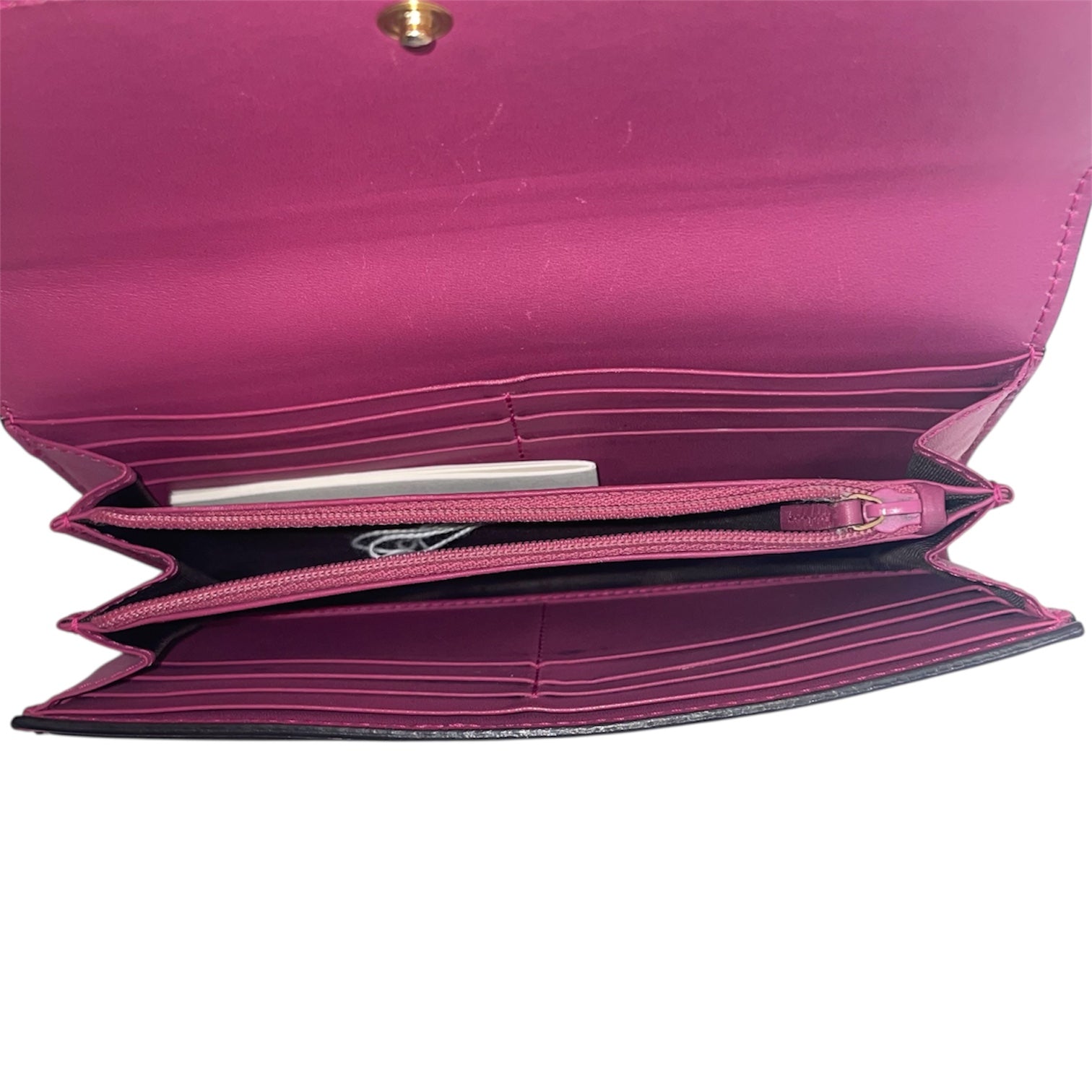GUCCI/Bifold Wallet/Leather/RED/GUCCI RED/W PINK ENTERIOR view 3