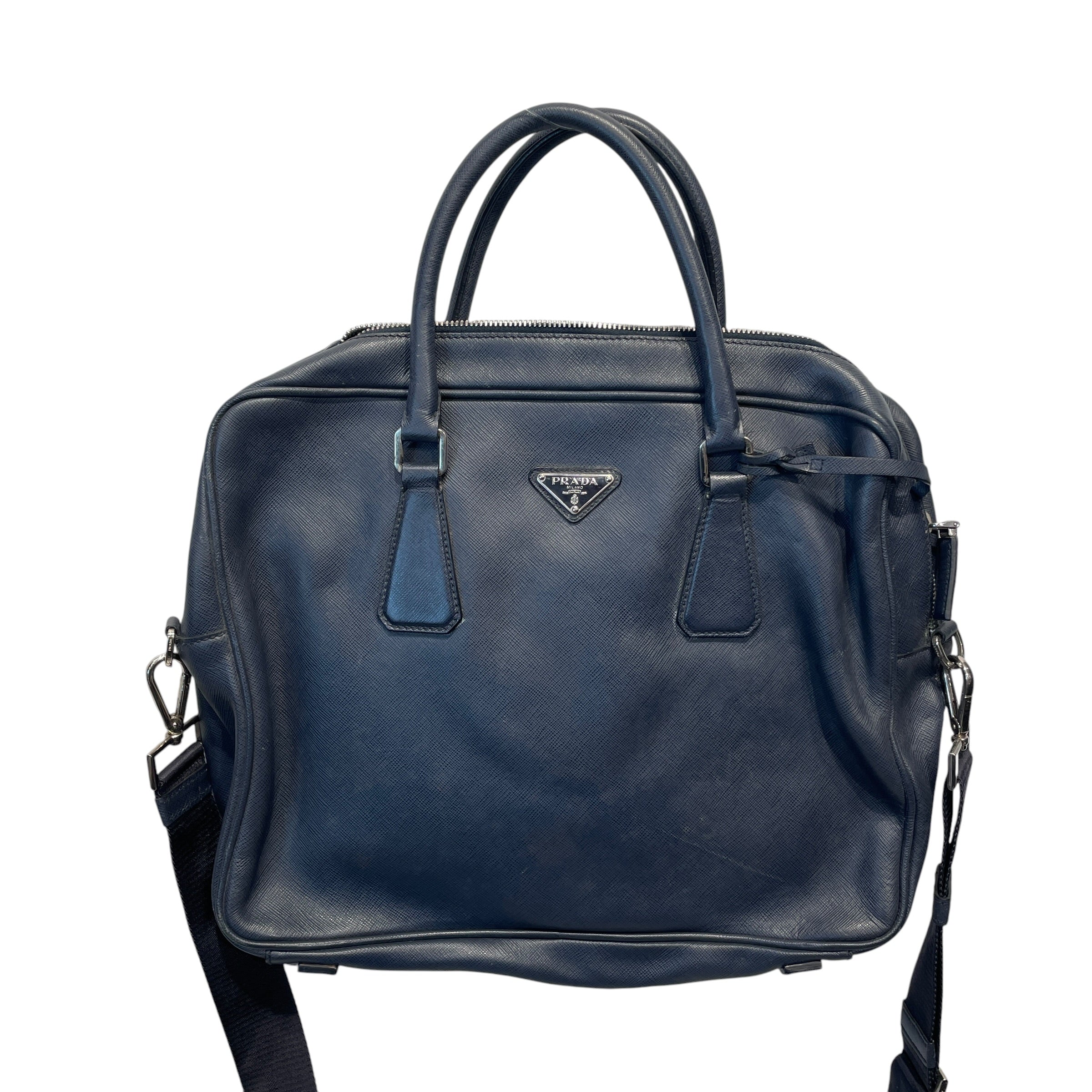 PRADA/Bag/Leather/NVY/STAFFIANO TRAVEL LEATHER view 3