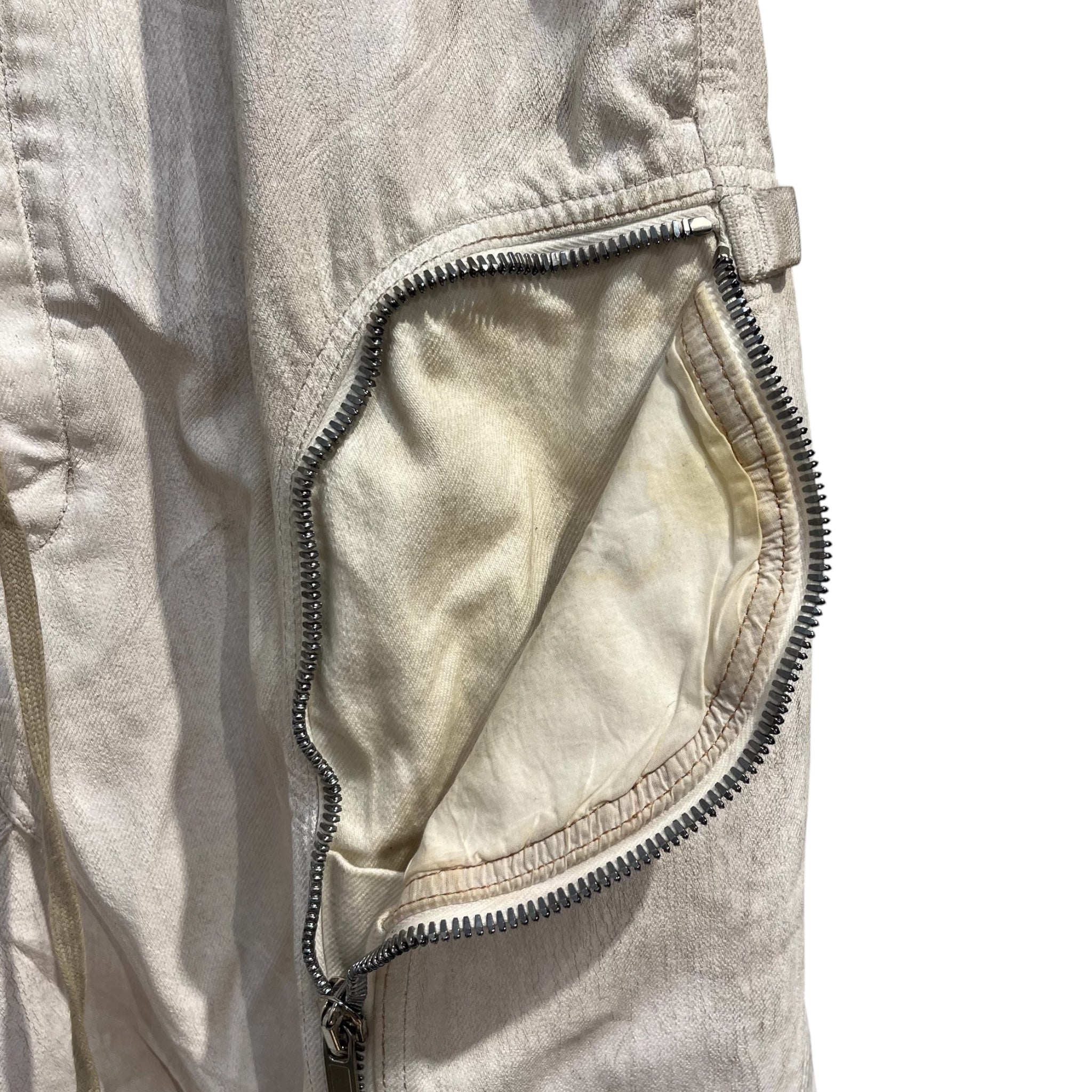 Rick Owens/Shorts/40/Cotton/CRM/waxed cargo shorts view 3