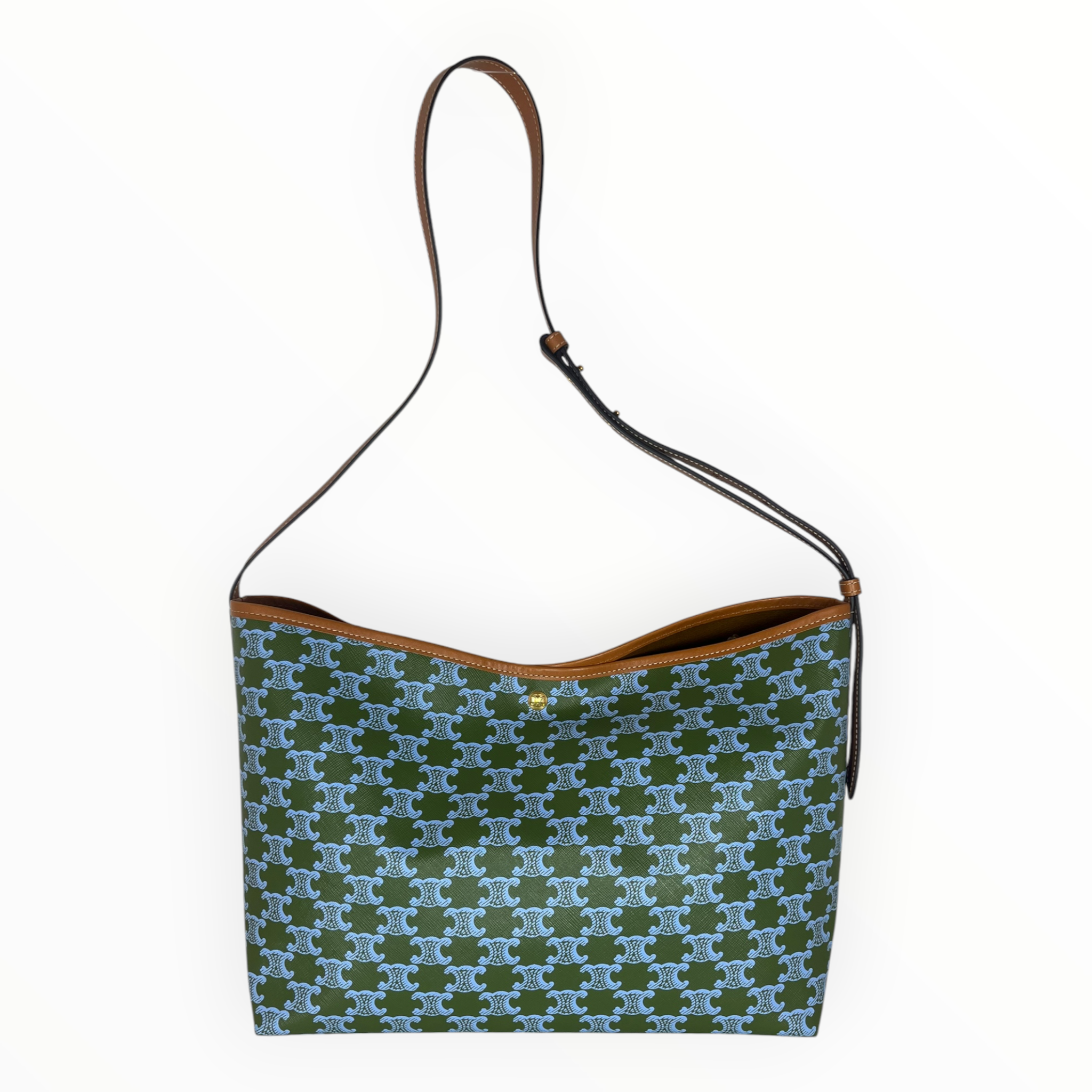 CELINE/Tote Bag/Monogram/Leather/GRN/TRIOMPHE BAG W/ POUCH view 2