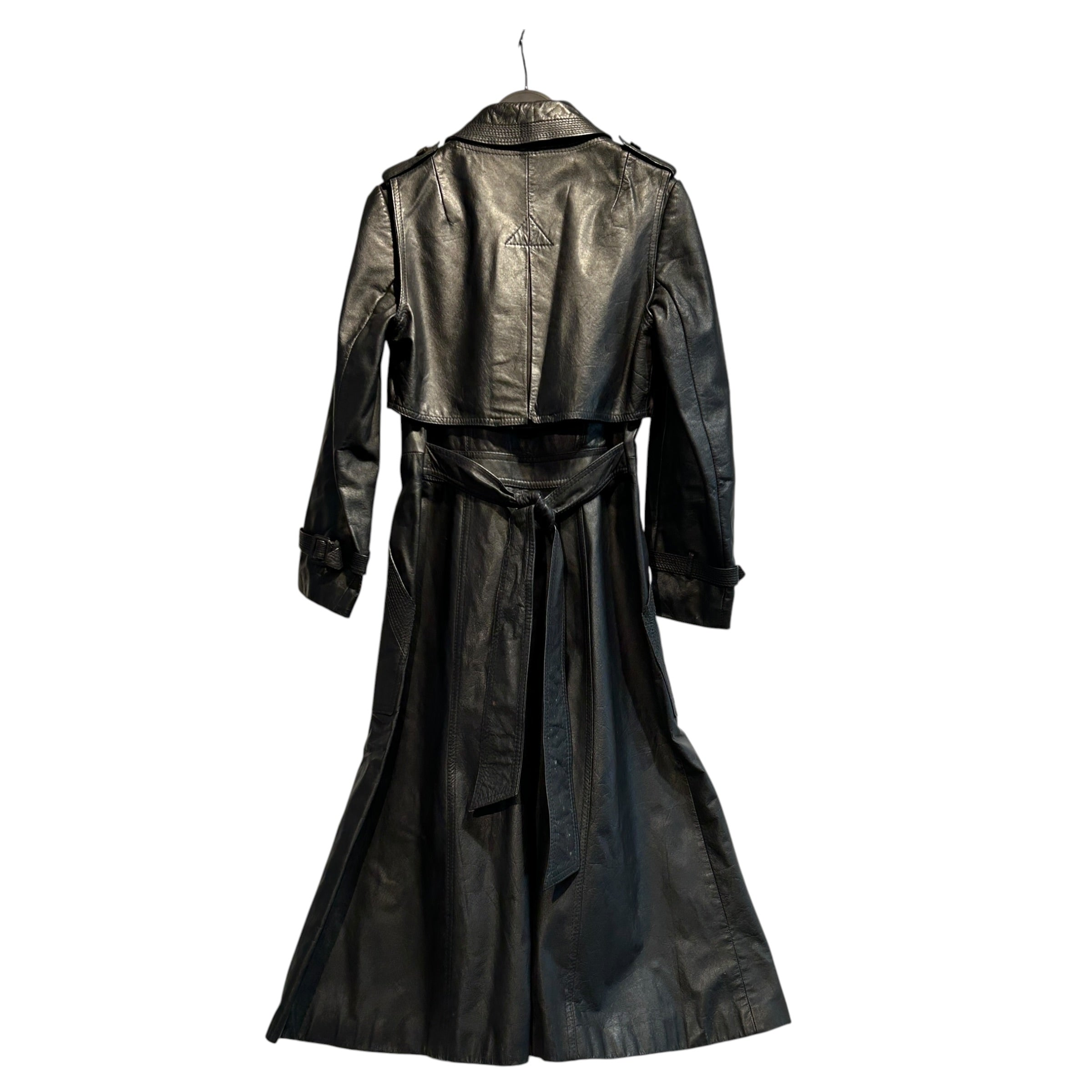 Vintage/Coat/8/Leather/BLK/Belted Trench view 2