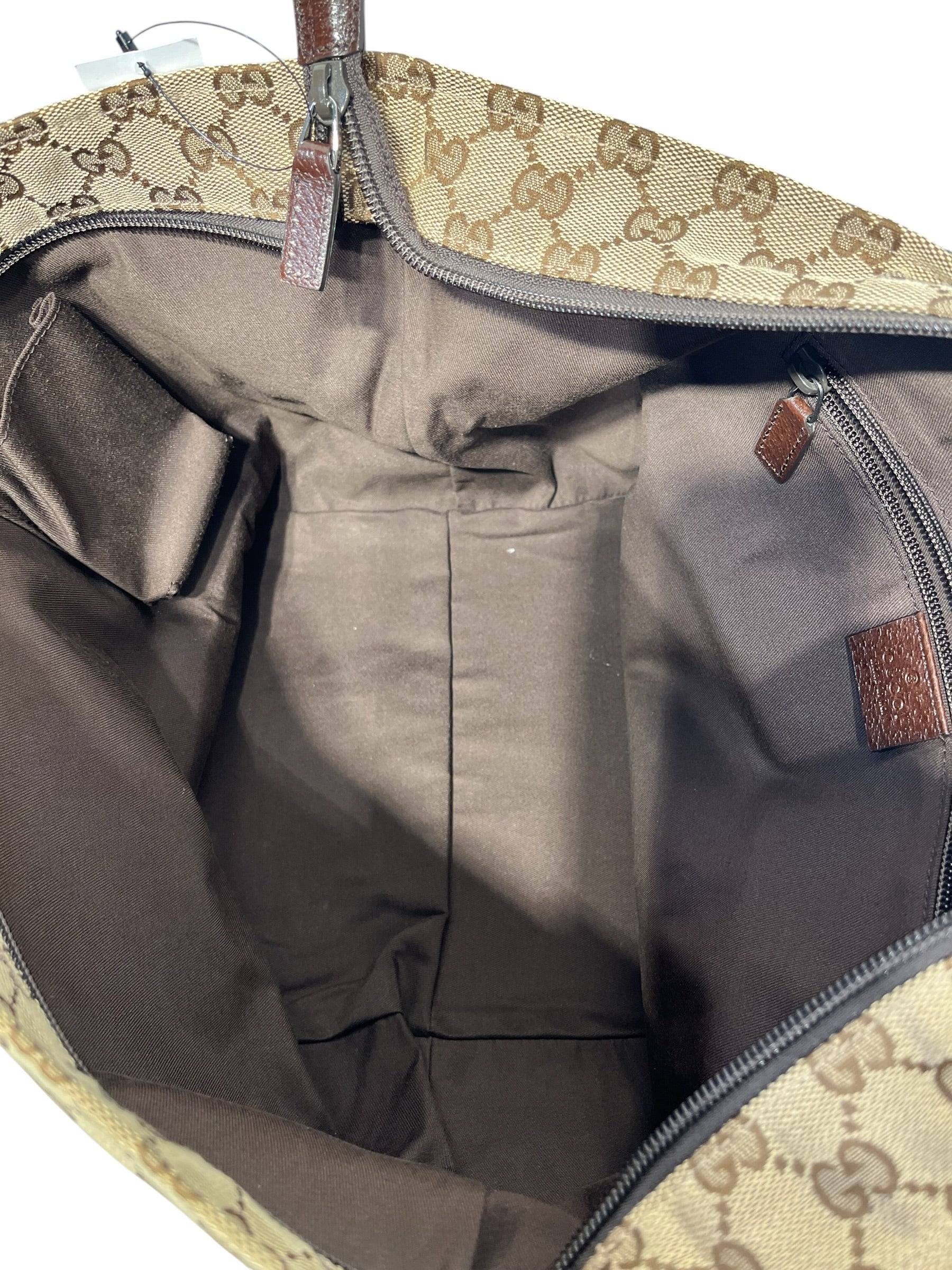 GUCCI/Tote Bag/All Over Print/Cotton/KHK/Sherry Line GG canvas view 6