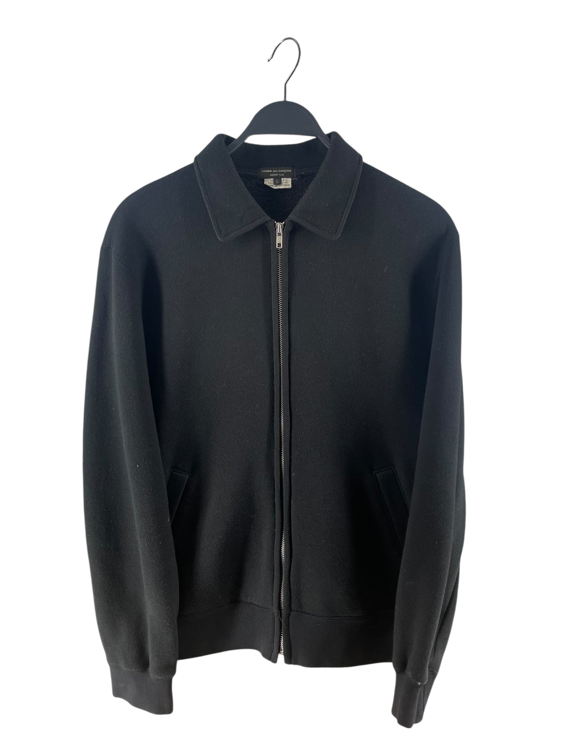 COMME des GARCONS HOMME PLUS/Sweatshirt/L/Acrylic/BLK/BLK ZIPPER COLLAR SWEATSHIRT view 1