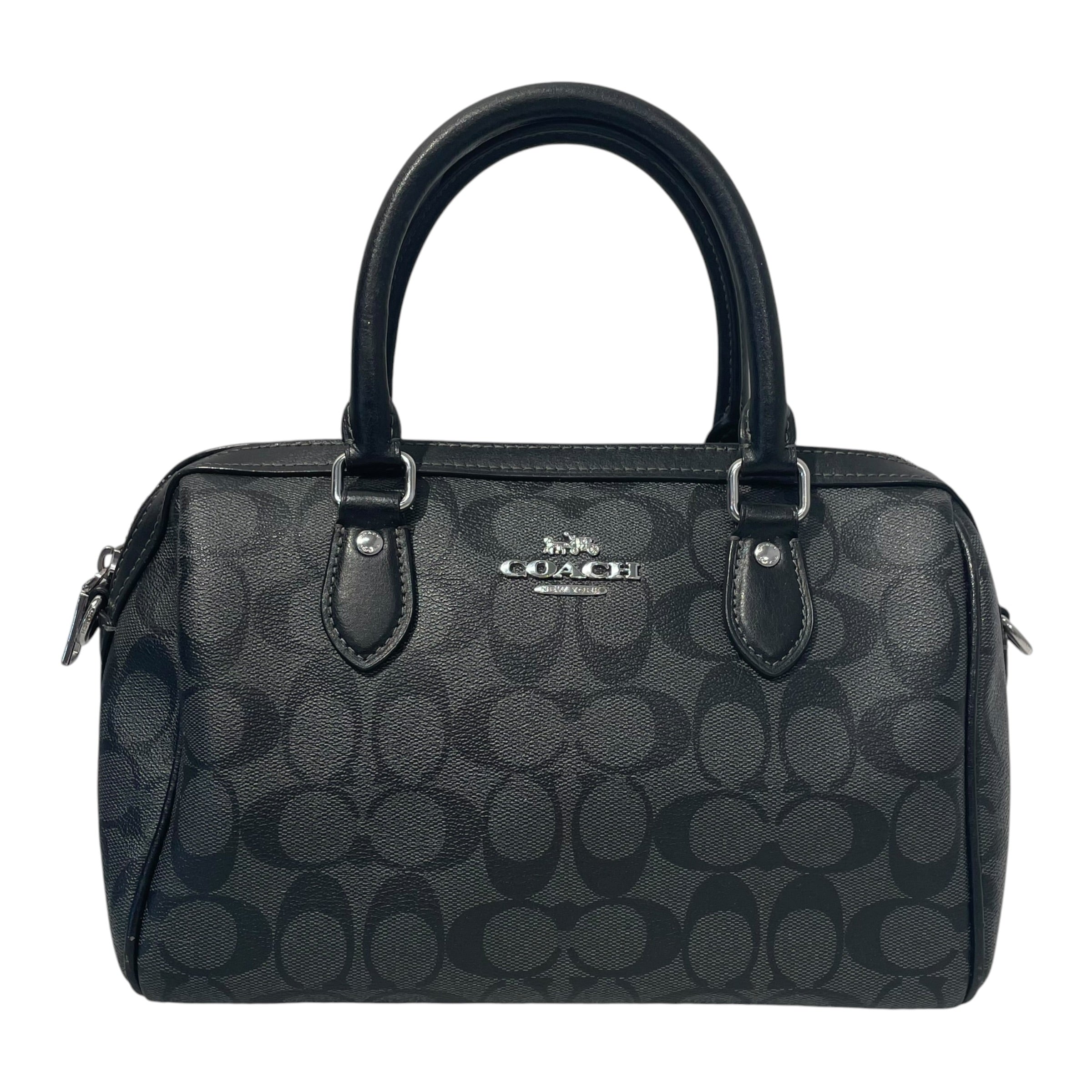 COACH/Hand Bag/Monogram/Leather/BLK/coach rowan satchel view 1
