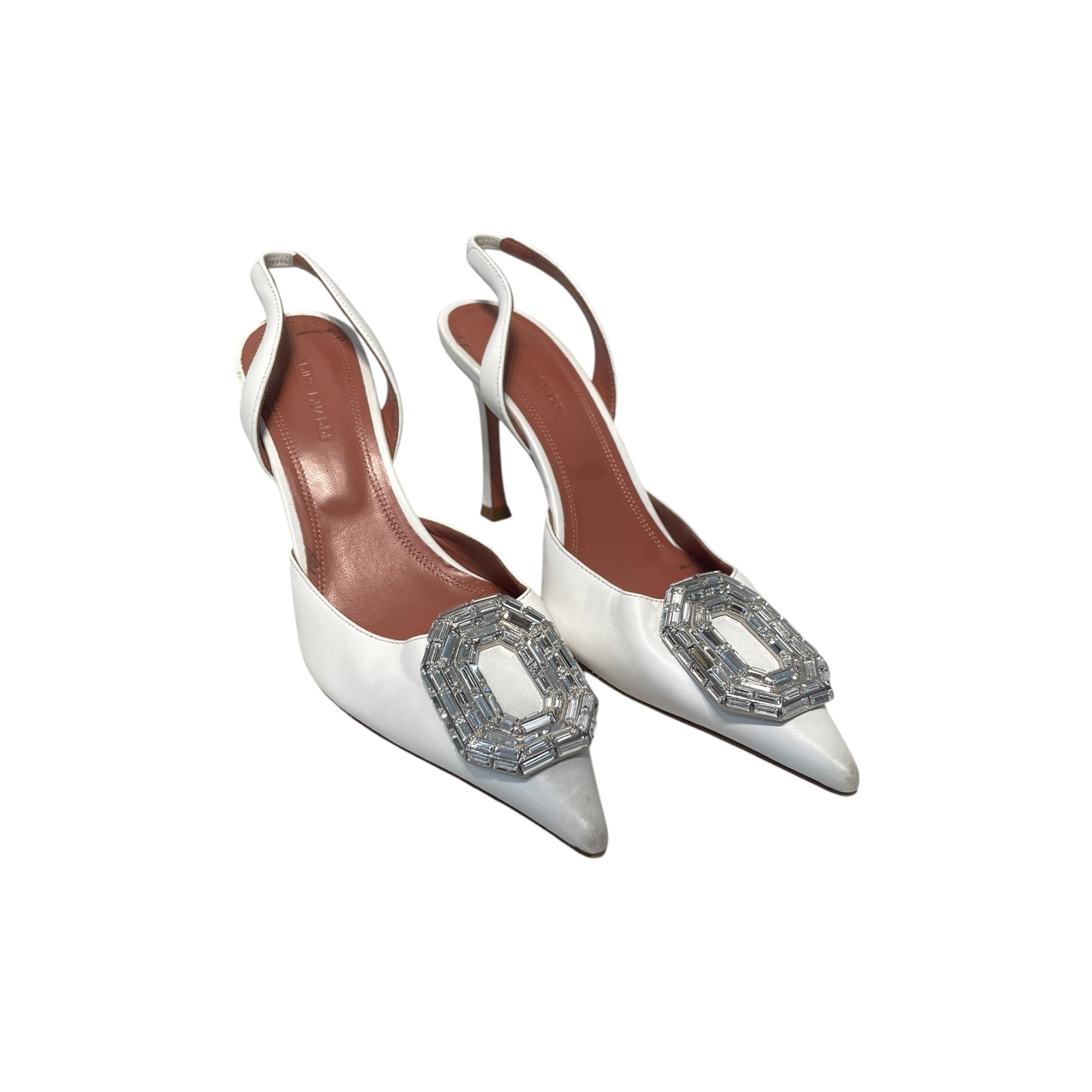 AMINA MUADDI/Heels/EU 37.5/Leather/WHT/ view 1