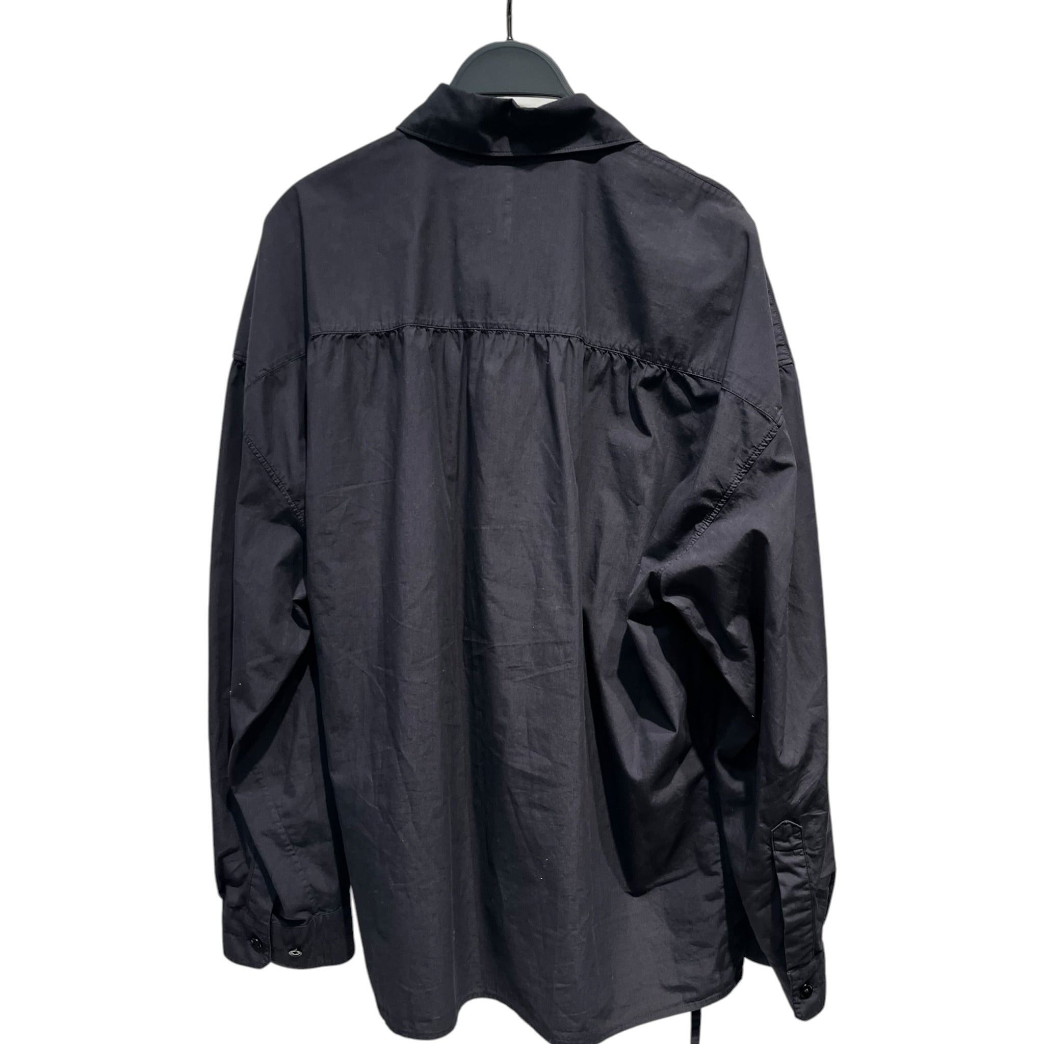 LEMAIRE/LS Blouse/42/Cotton/NVY/Straight Collar Twisted Shirt view 2