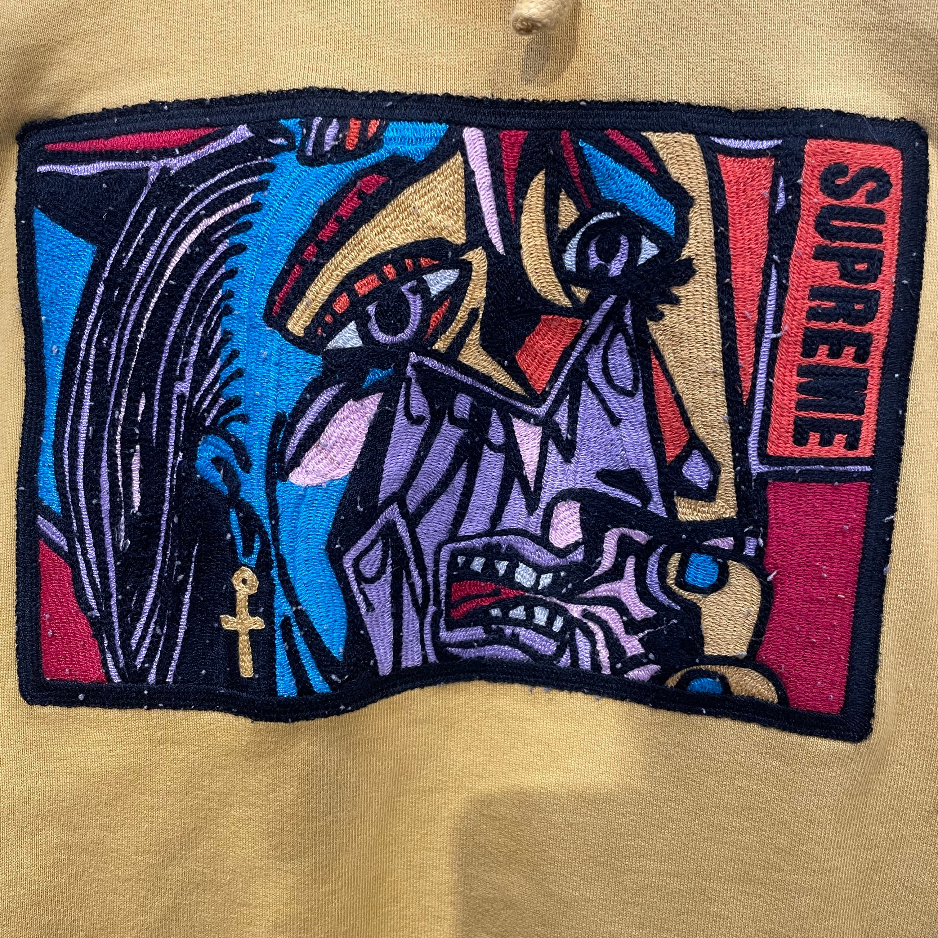 Supreme/Hoodie/M/Graphic/Cotton/YEL/picasso chainstitch view 3