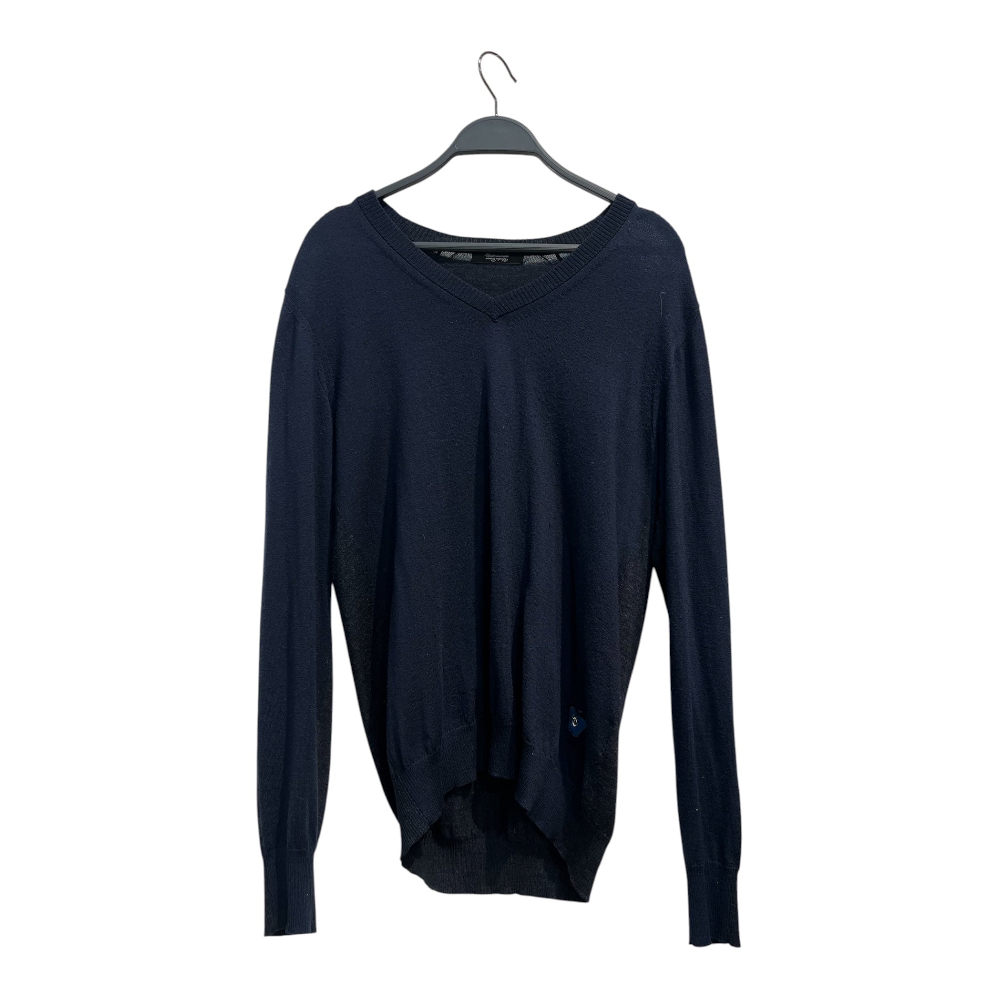 UNDERCOVERISM/Sweater/2/Wool/NVY/apple logo 2 shades view 1