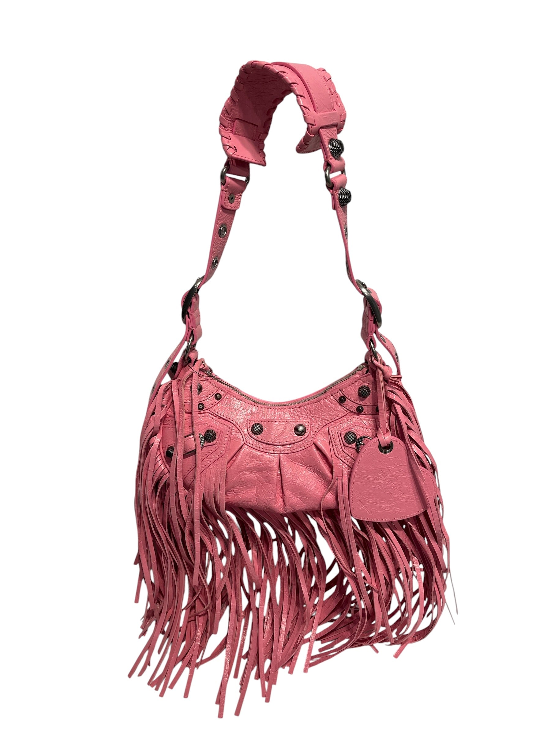 BALENCIAGA/Hand Bag/Lambskin/PNK/Le cagole Fringe shoulder bag view 1
