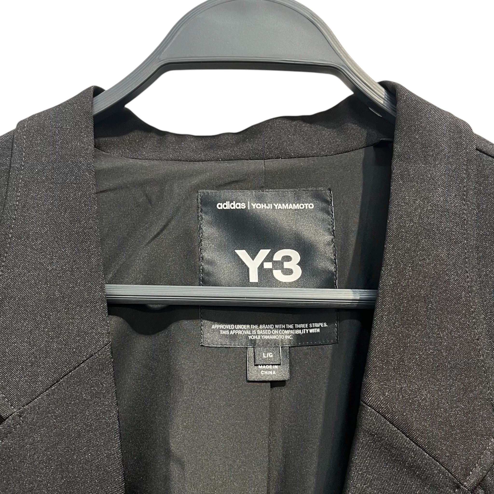 Y-3/adidas/YOHJI YAMAMOTO/Tailored Jkt/L/Polyester/BLK/ASYMETRIC SUITCOAT view 2