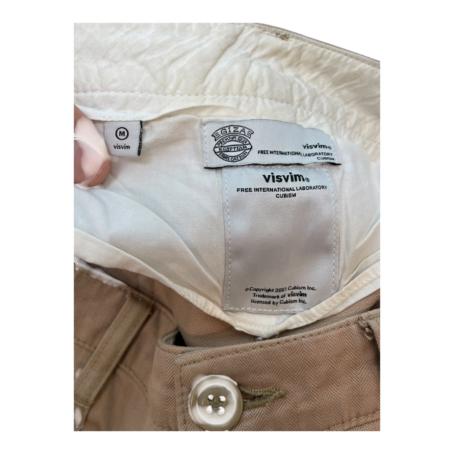 visvim/Cargo Pants/M/Cotton/BEG/SUBTLE STRIPE SLIM KNEE POCKET view 3