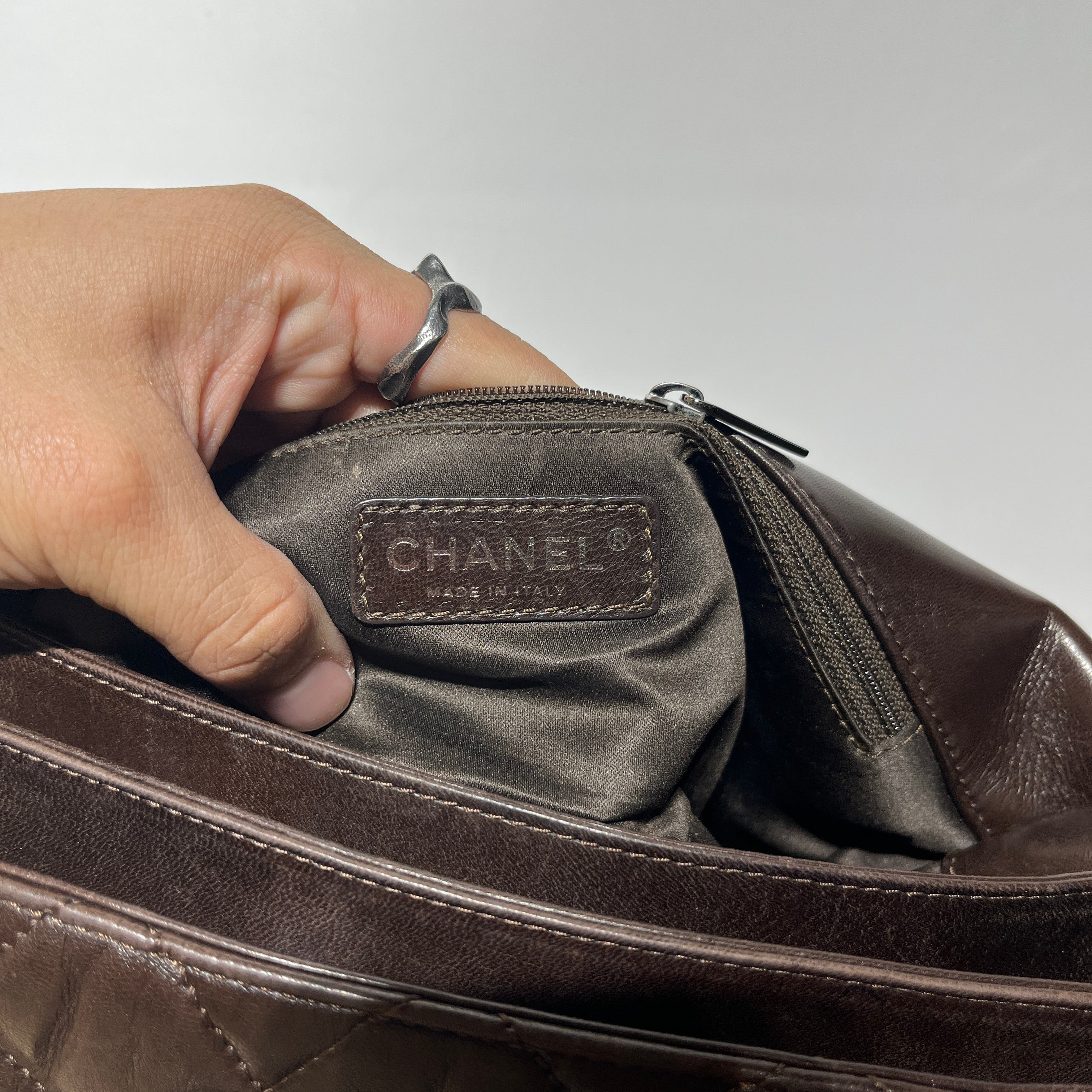 CHANEL/Hand Bag/Leather/BRW/Maxi 3 Accordian Flap view 6