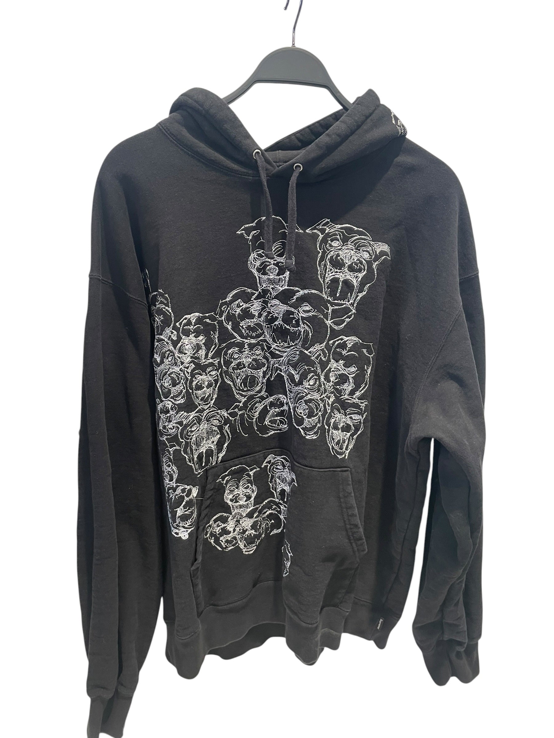 Supreme/Hoodie/XL/Graphic/Cotton/BLK/pitbullls embroidered view 1