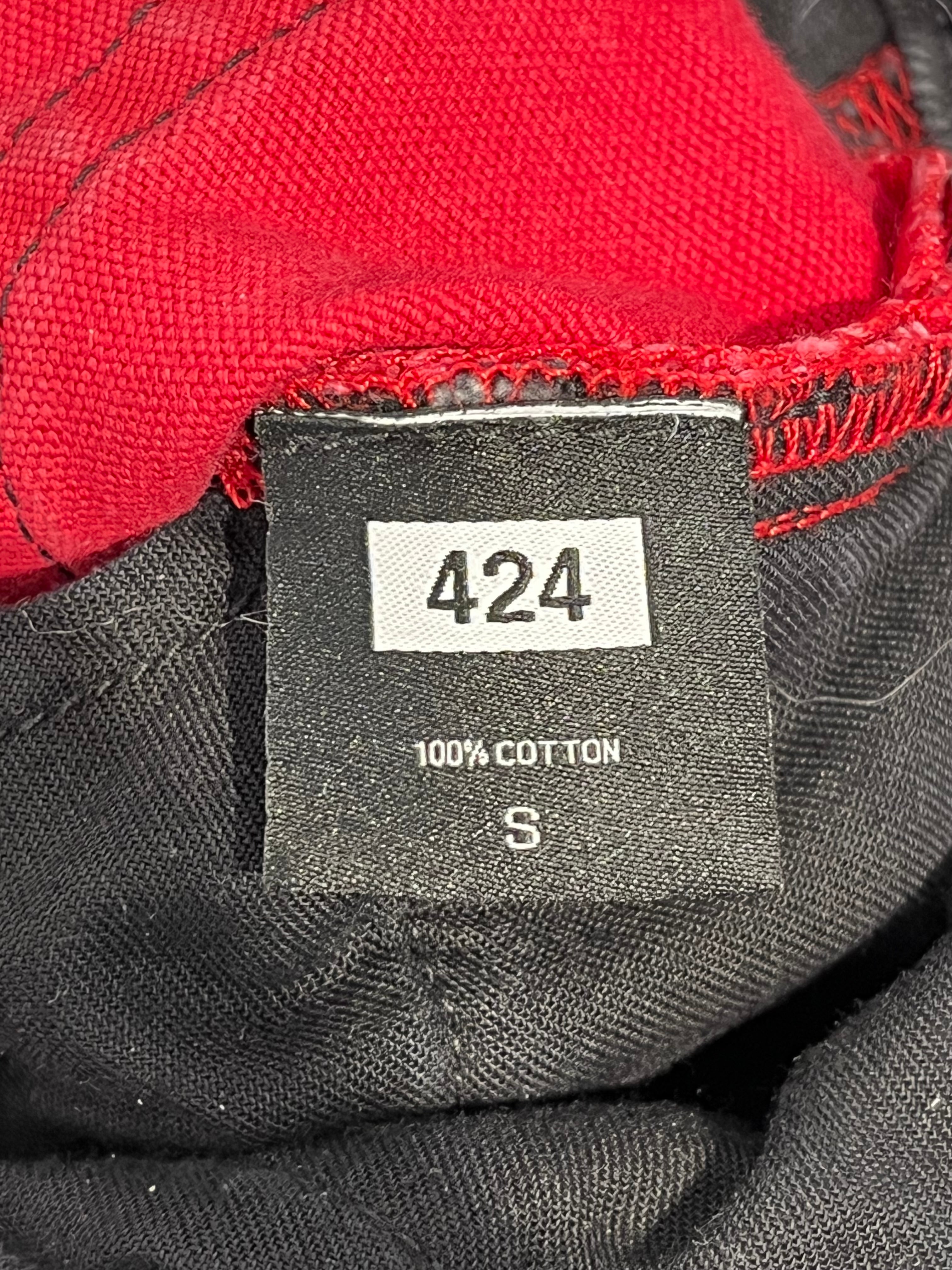 424(FourTwoFour)/Pants/S/Cotton/GRY/red panel jeans view 3