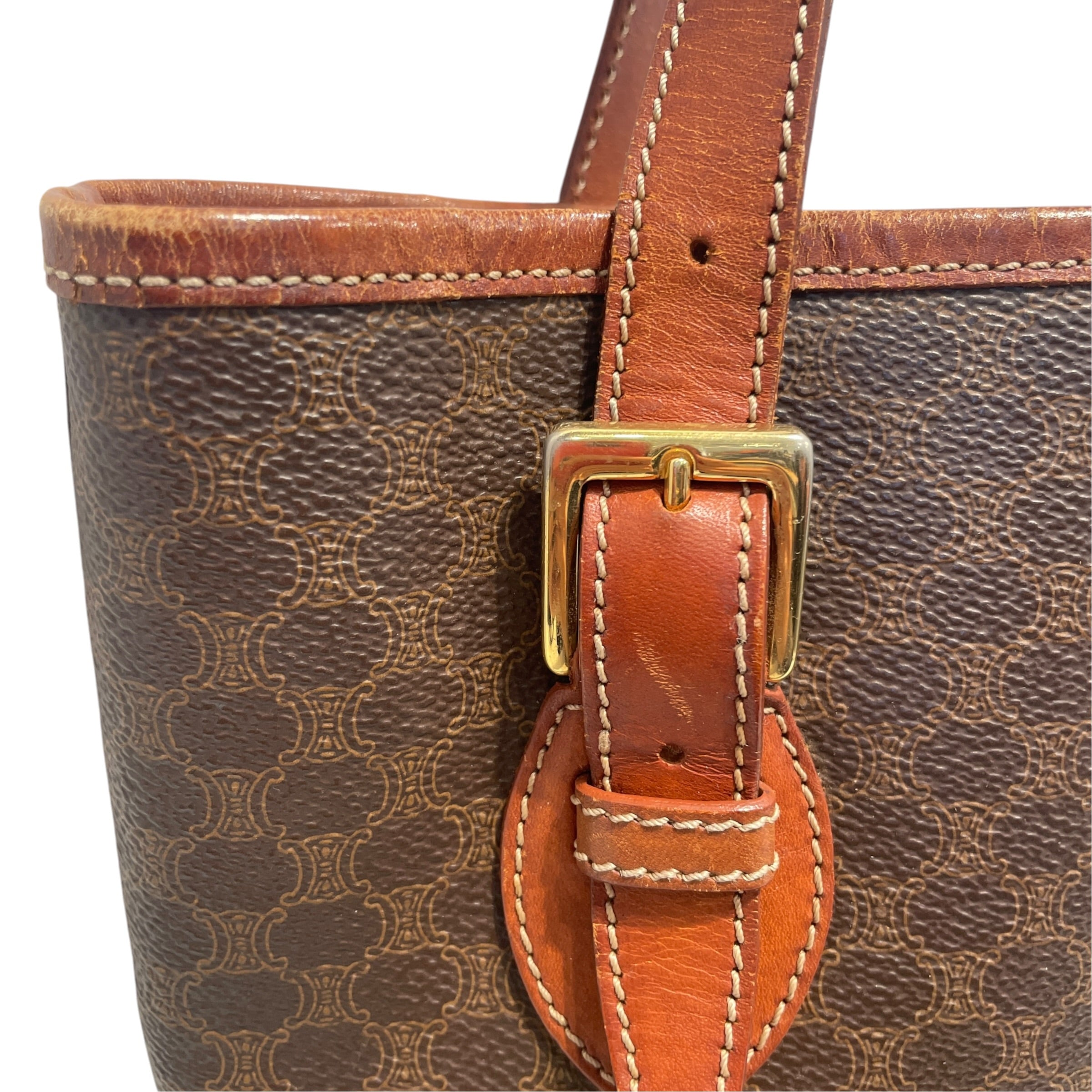 CELINE/Hand Bag/Monogram/Leather/BRW/Macadam Canvas Bag view 6