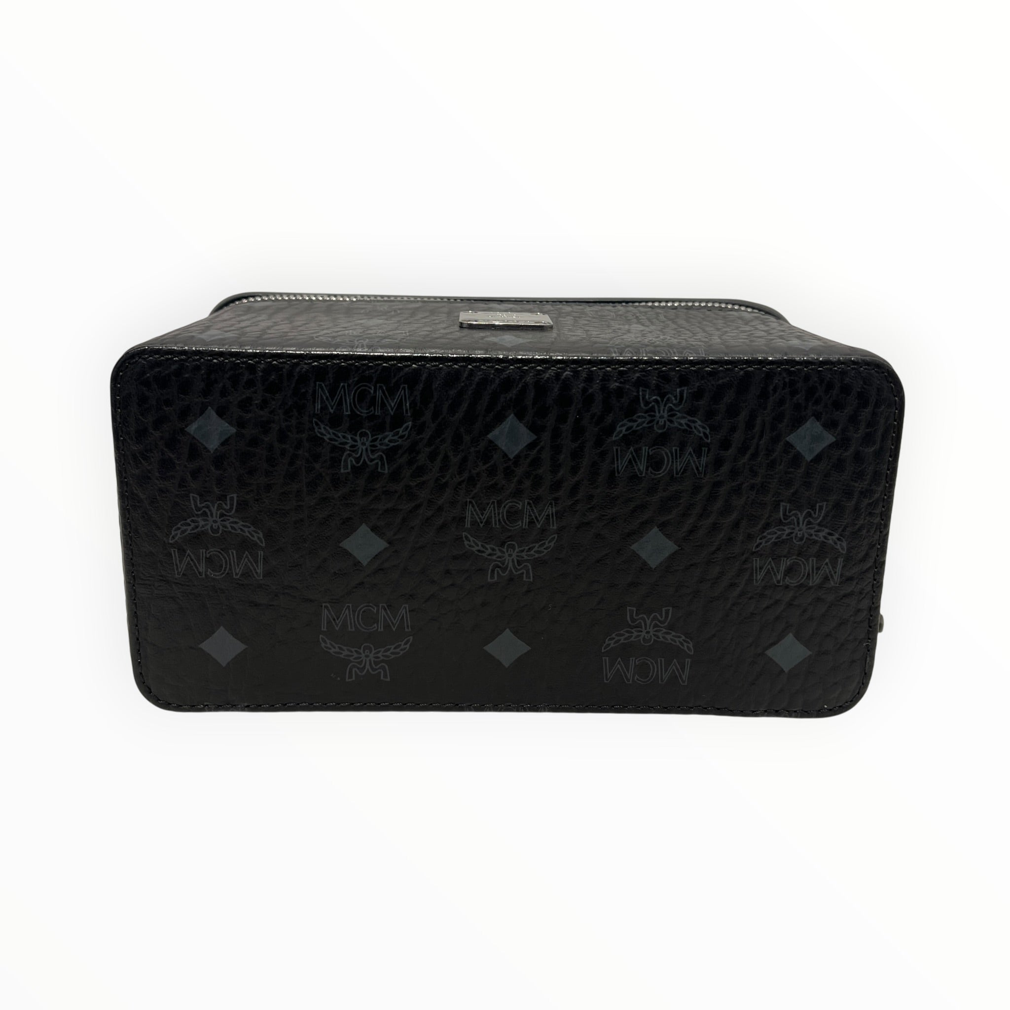 MCM/Cross Body Bag/Monogram/Leather/BLK/Visetos Vanity Dark Grey Black view 3