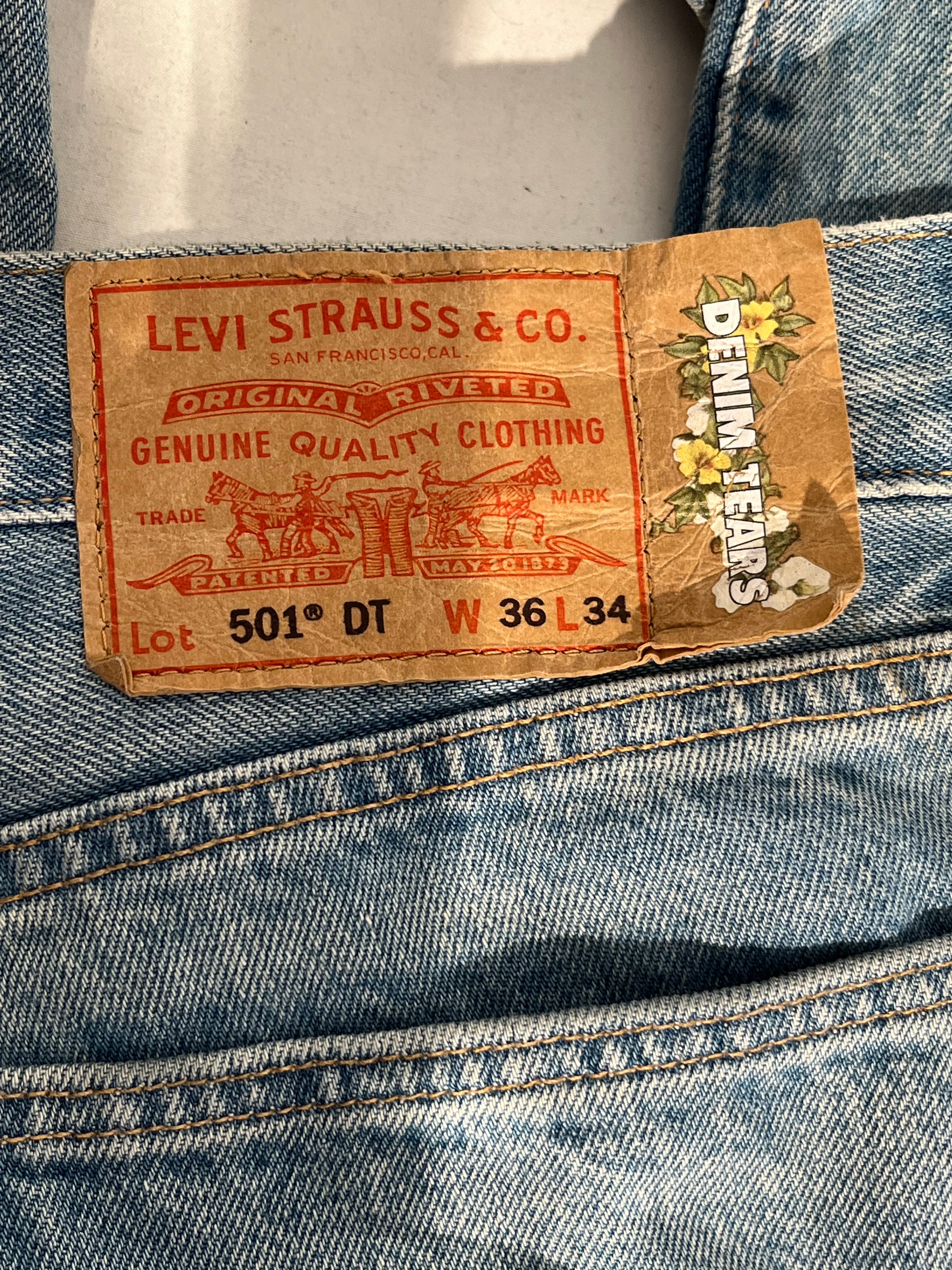 DENIM TEARS/Straight Pants/36/Denim/BLU/All Over Print/cw-3223  cotton prints view 3