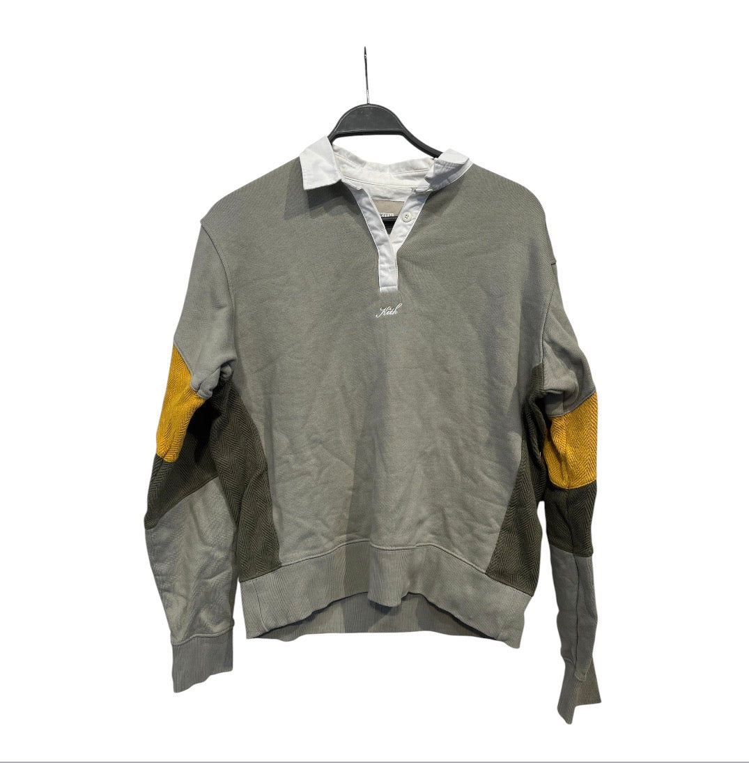 KITH/LS Shirt/S/Cotton/GRN/off color sleeves view 1