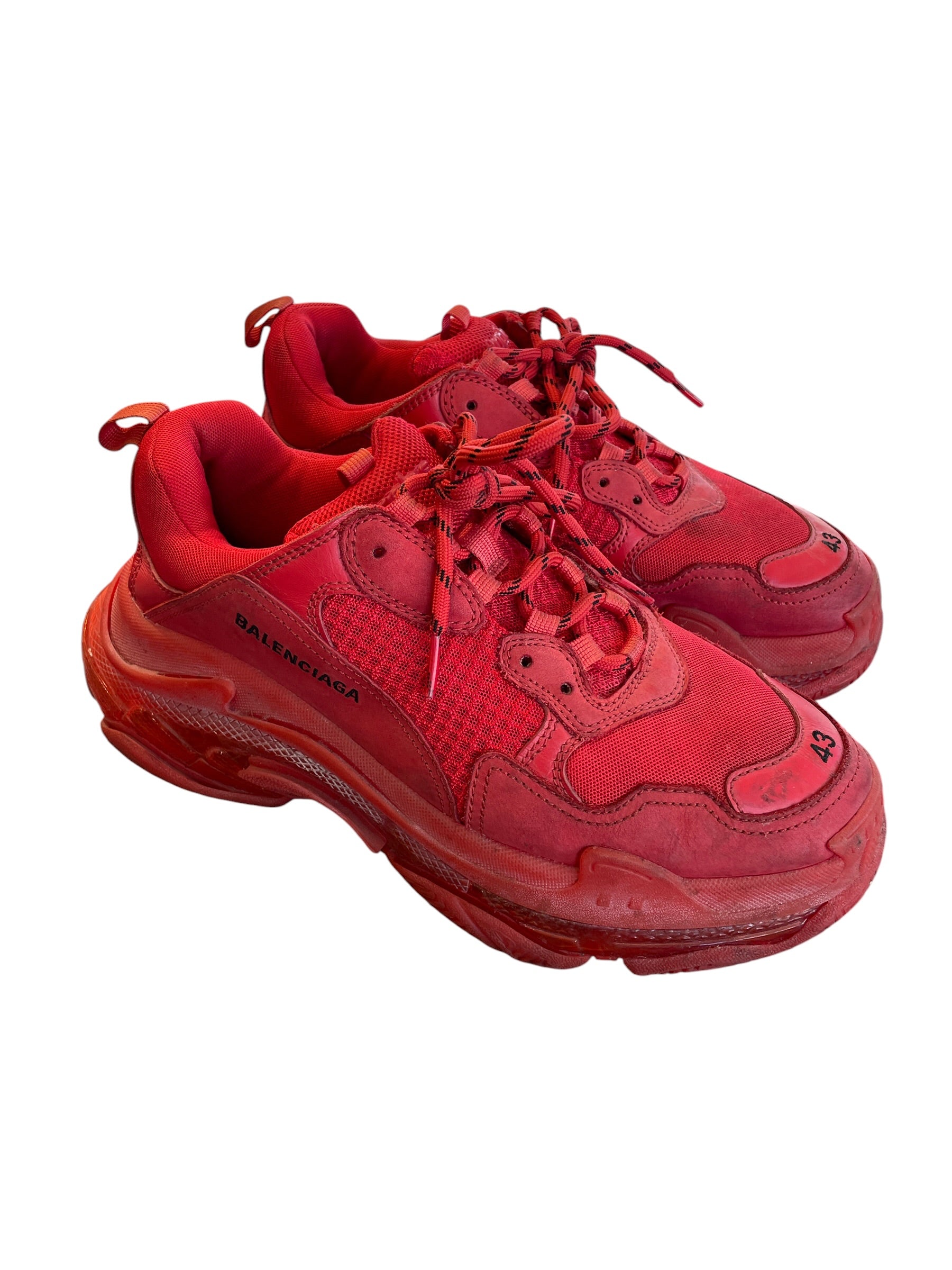 BALENCIAGA/Low-Sneakers/EU 43/RED/Triple S view 1