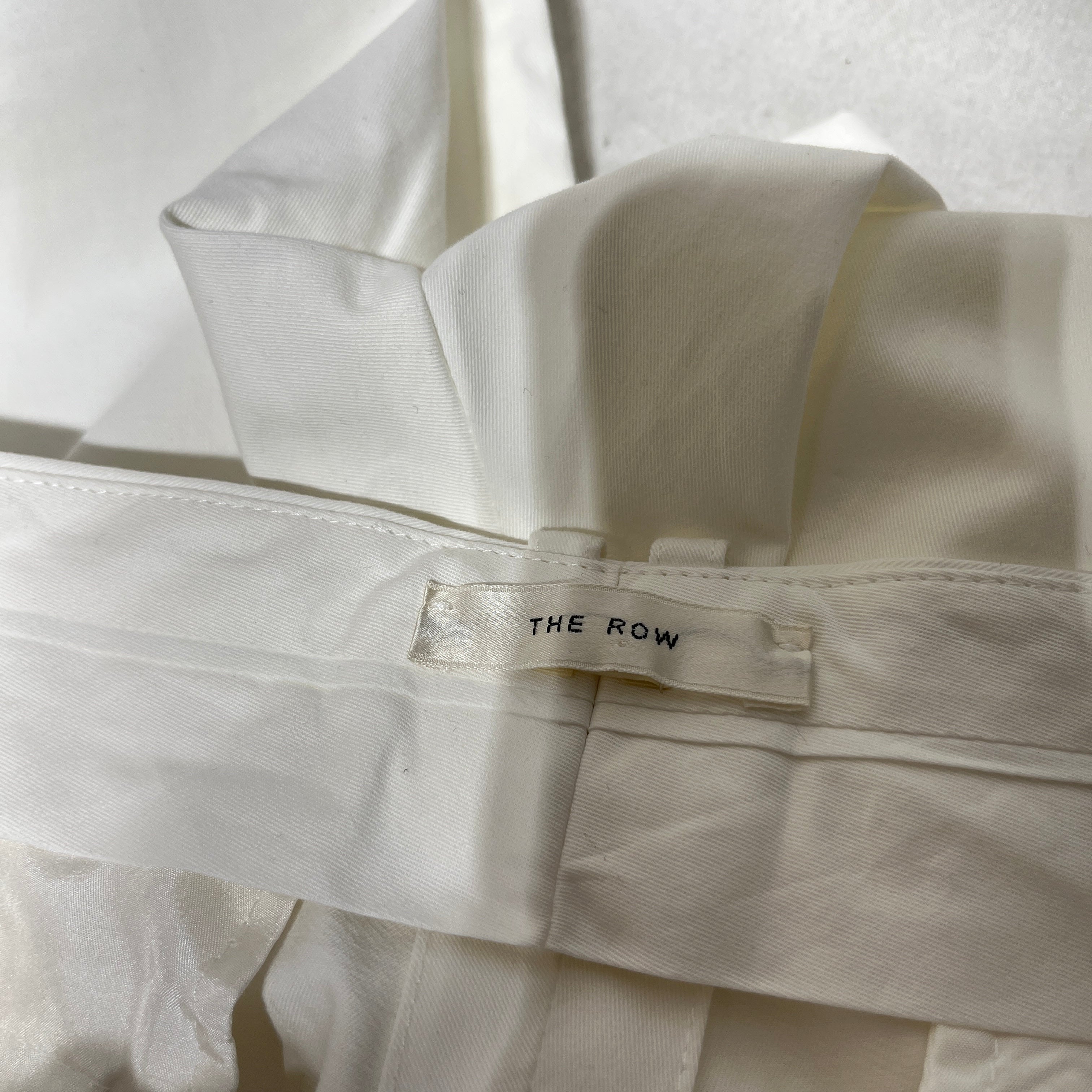 THE ROW/Straight Pants/12/Cotton/WHT/Cut Off Dress Pants view 3