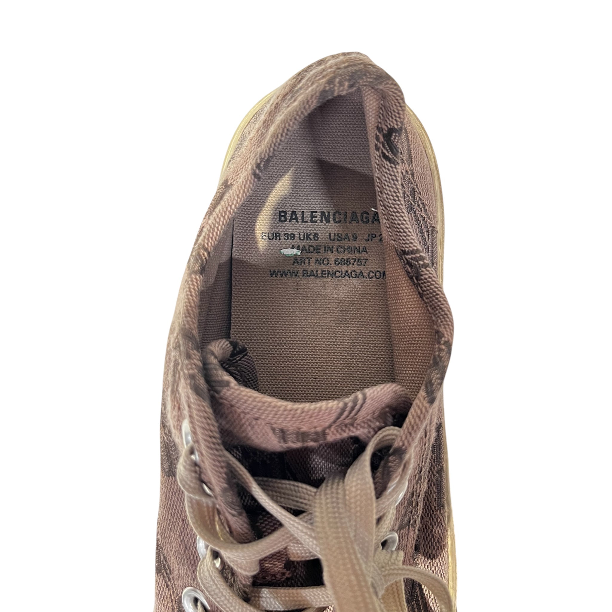BALENCIAGA/Low-Sneakers/US 9/Monogram/Cotton/GRY/ view 3