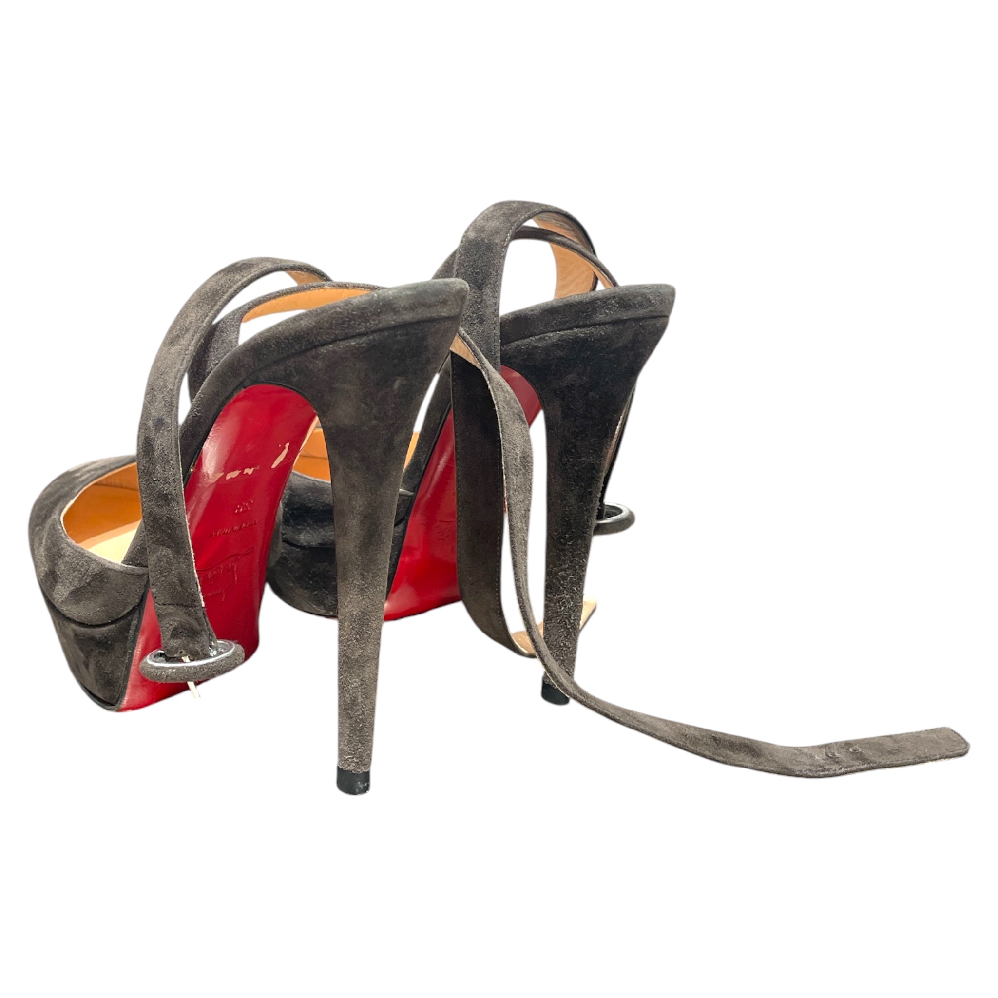 Christian Louboutin/Heels/US 7.5/Suede/GRY/Dark Brown suede view 2