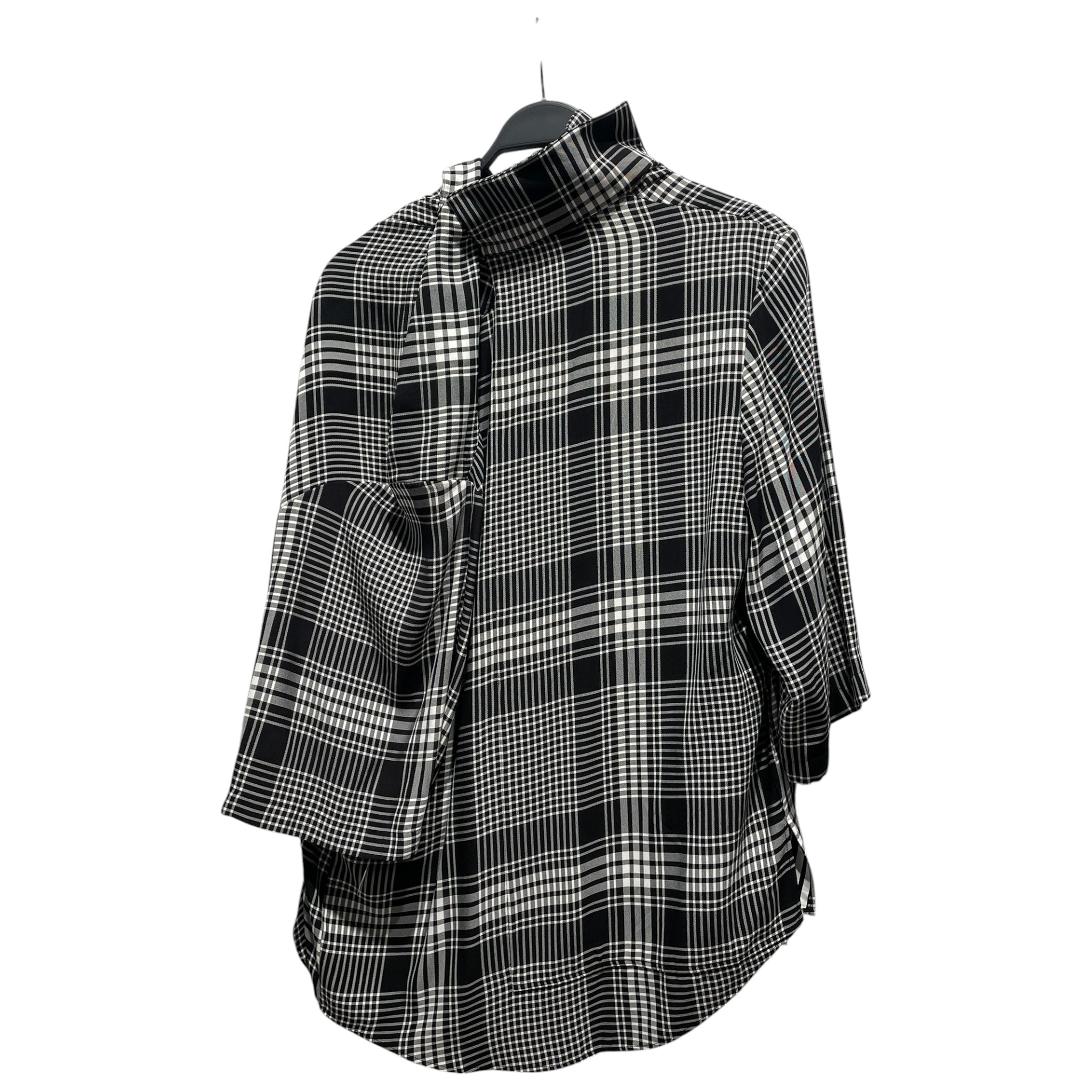 BALENCIAGA/SS Shirt/36/Cotton/BLK/Plaid/double collar view 2
